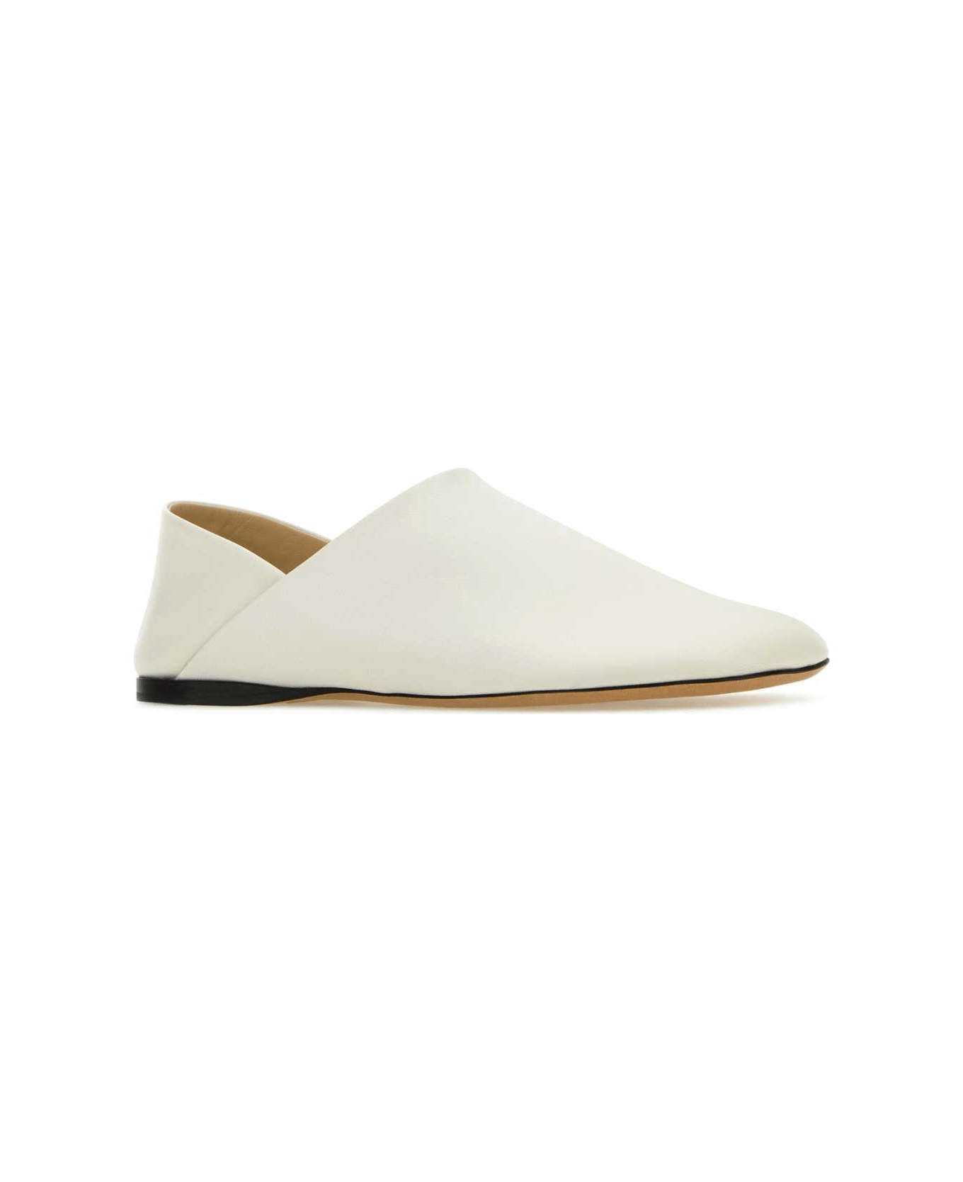 Loewe White Leather Toy Loafers - WHITE