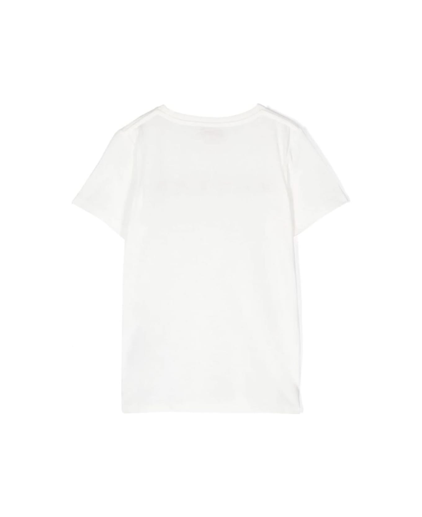 Gucci White T-shirt With Logo Print And Web In Jersey Boy - White