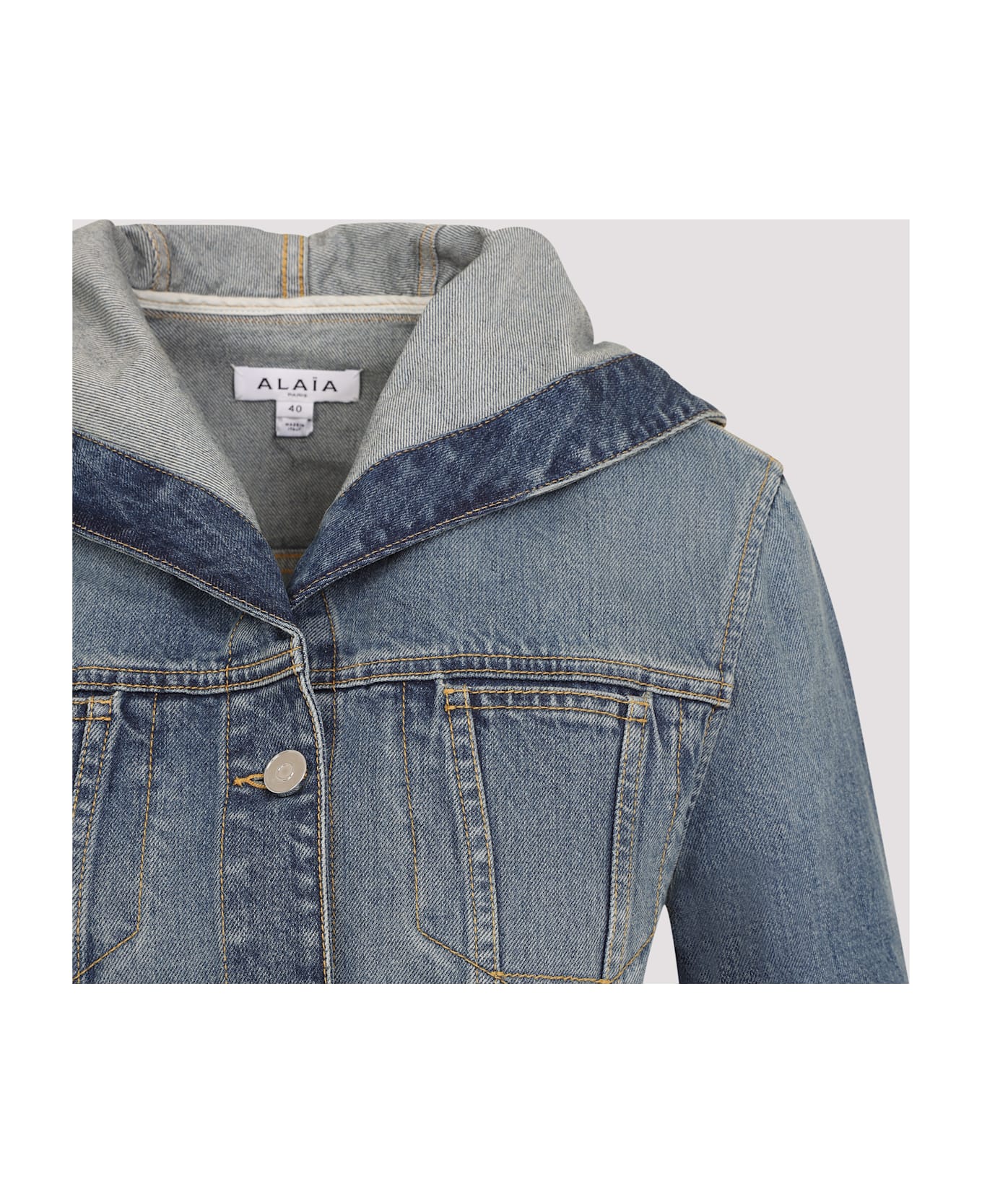 Alaia Hooded Denim Jacket - Bleu Vintage
