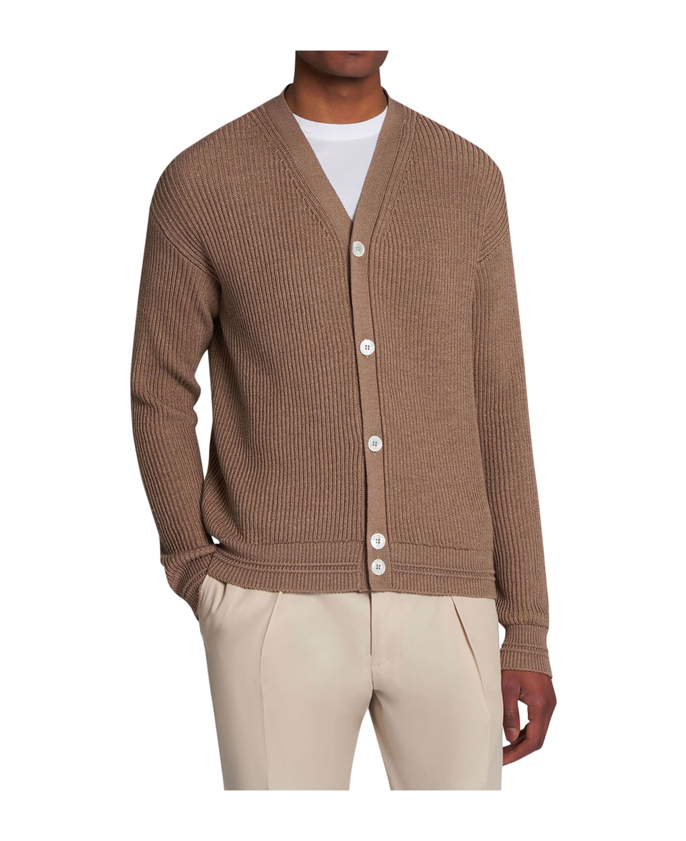 Kiton Sweater Cotton - CAMEL カーディガン