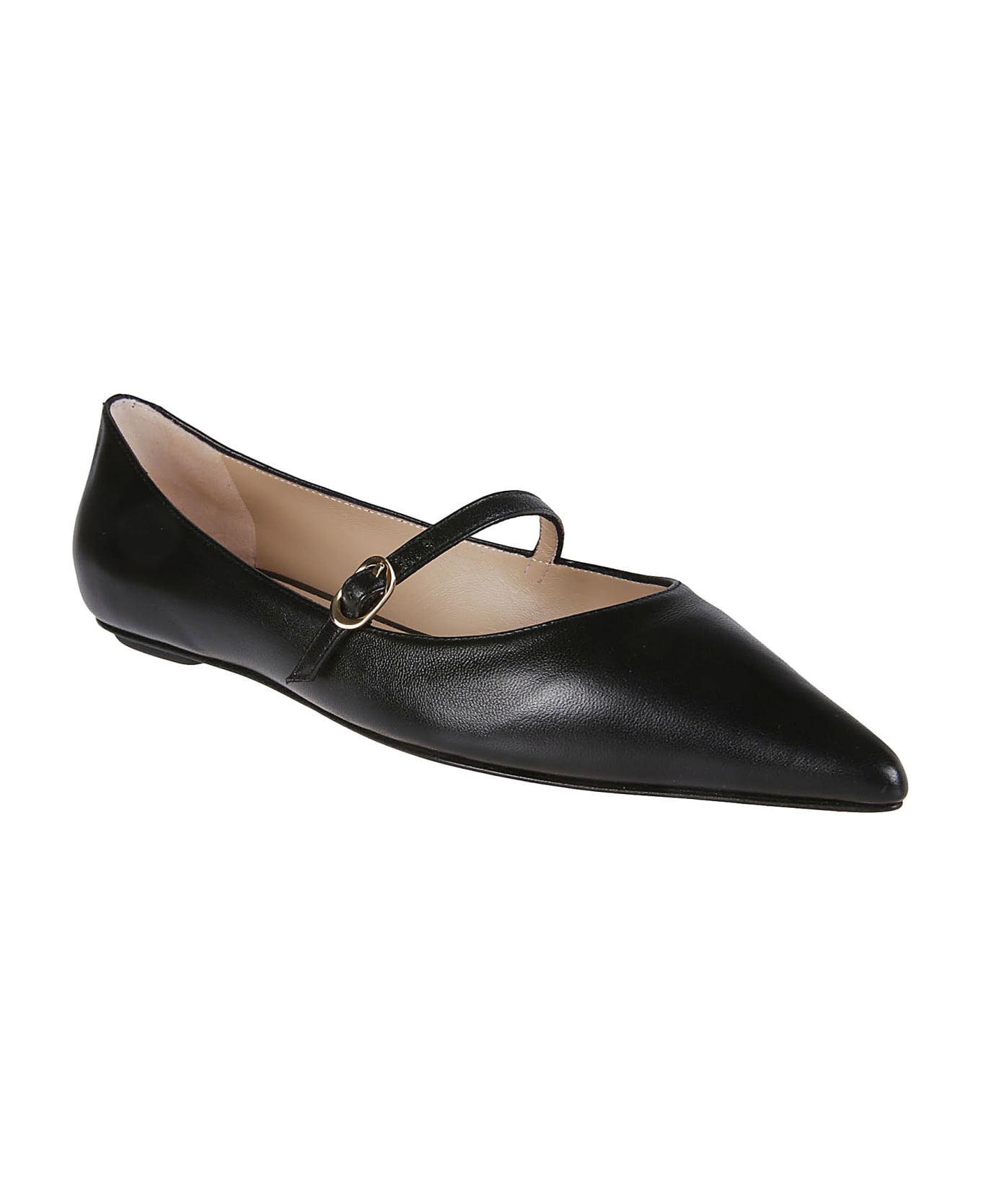 Stuart Weitzman Emilia Mary Jane Flat Ballerinas - Blk Black