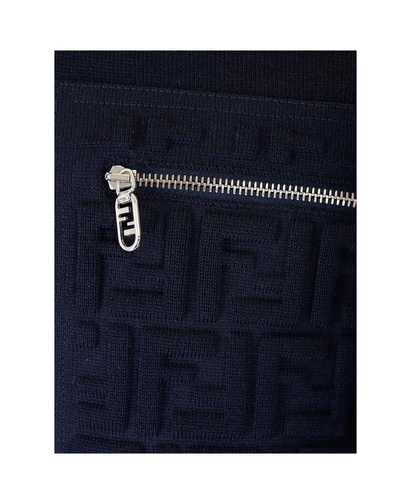 Fendi Navy Blue Wool Sweater - Blue