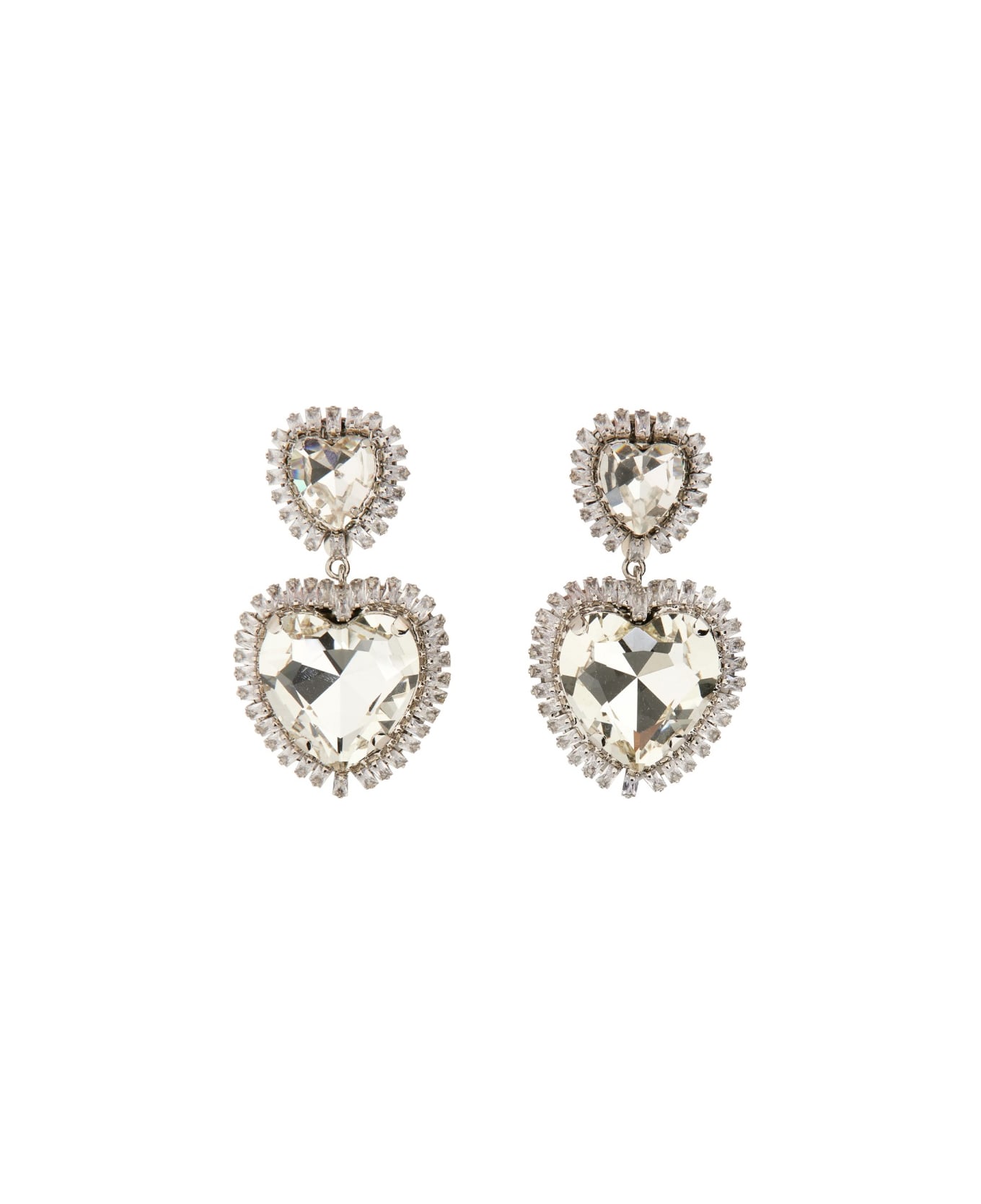 Alessandra Rich Heart Earrings - SILVER