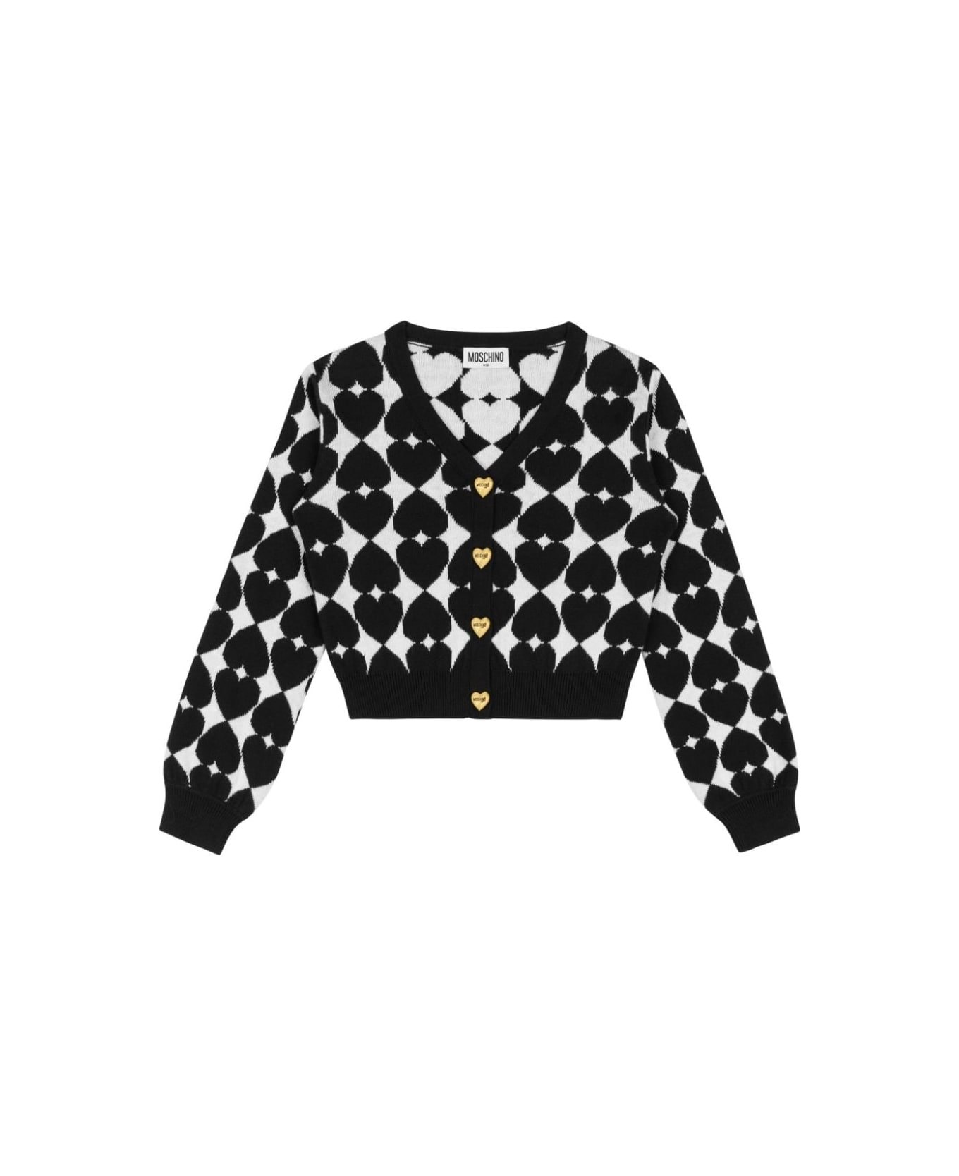 Moschino Cardigan Con Stampa - Black ニットウェア＆スウェットシャツ