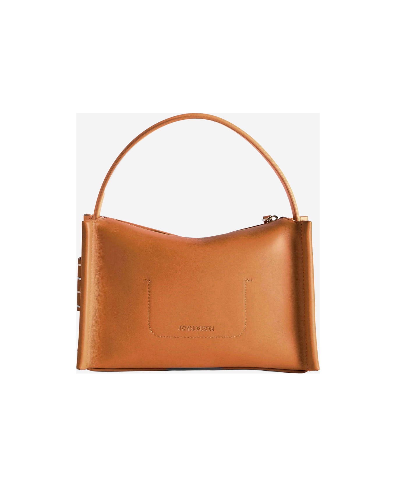 J.W. Anderson Leather Loafer Bag With Logo - Marrone