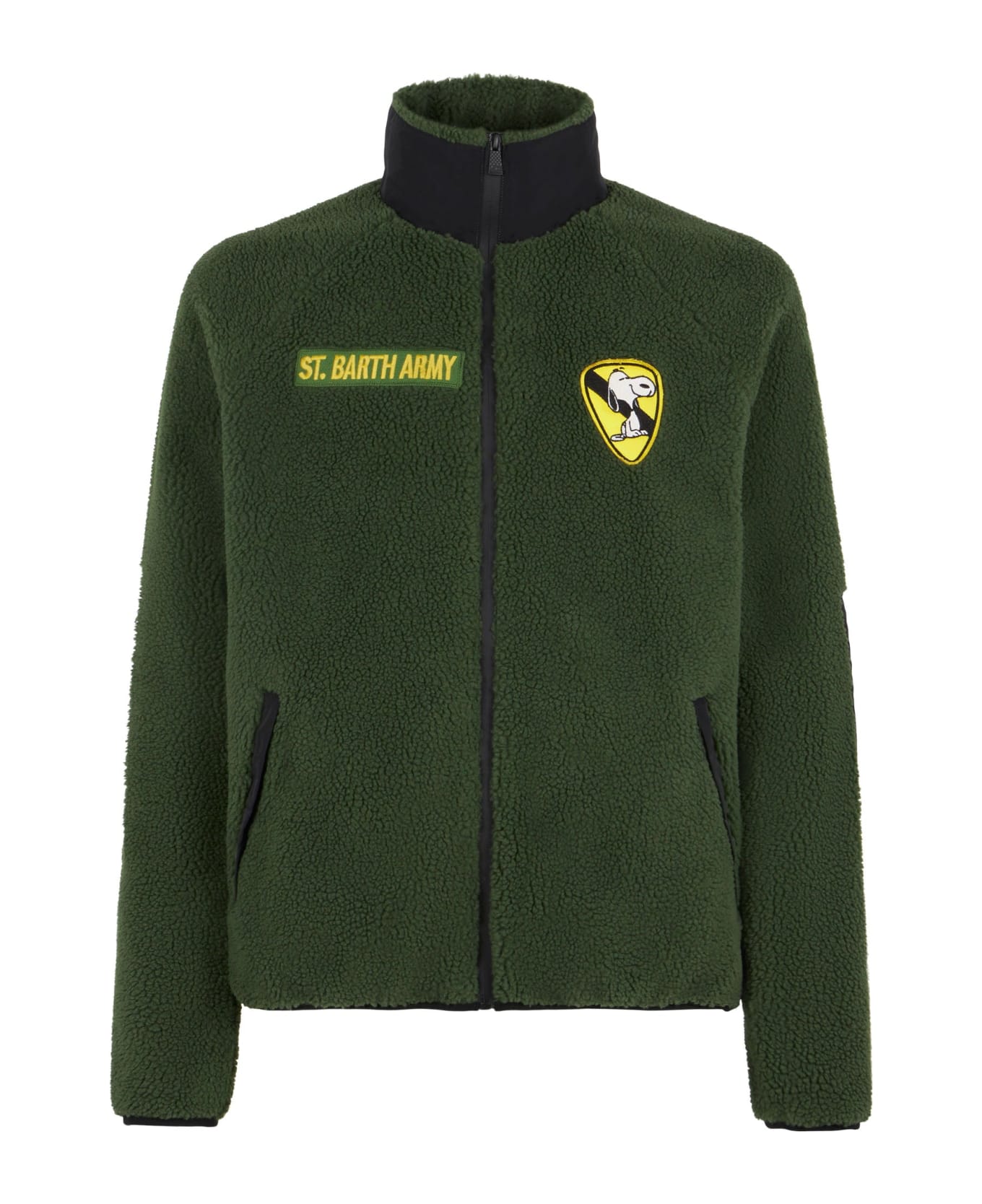 MC2 Saint Barth Sherpa Jacket With Snoopy Patch | Peanuts® Special Edition - GREEN