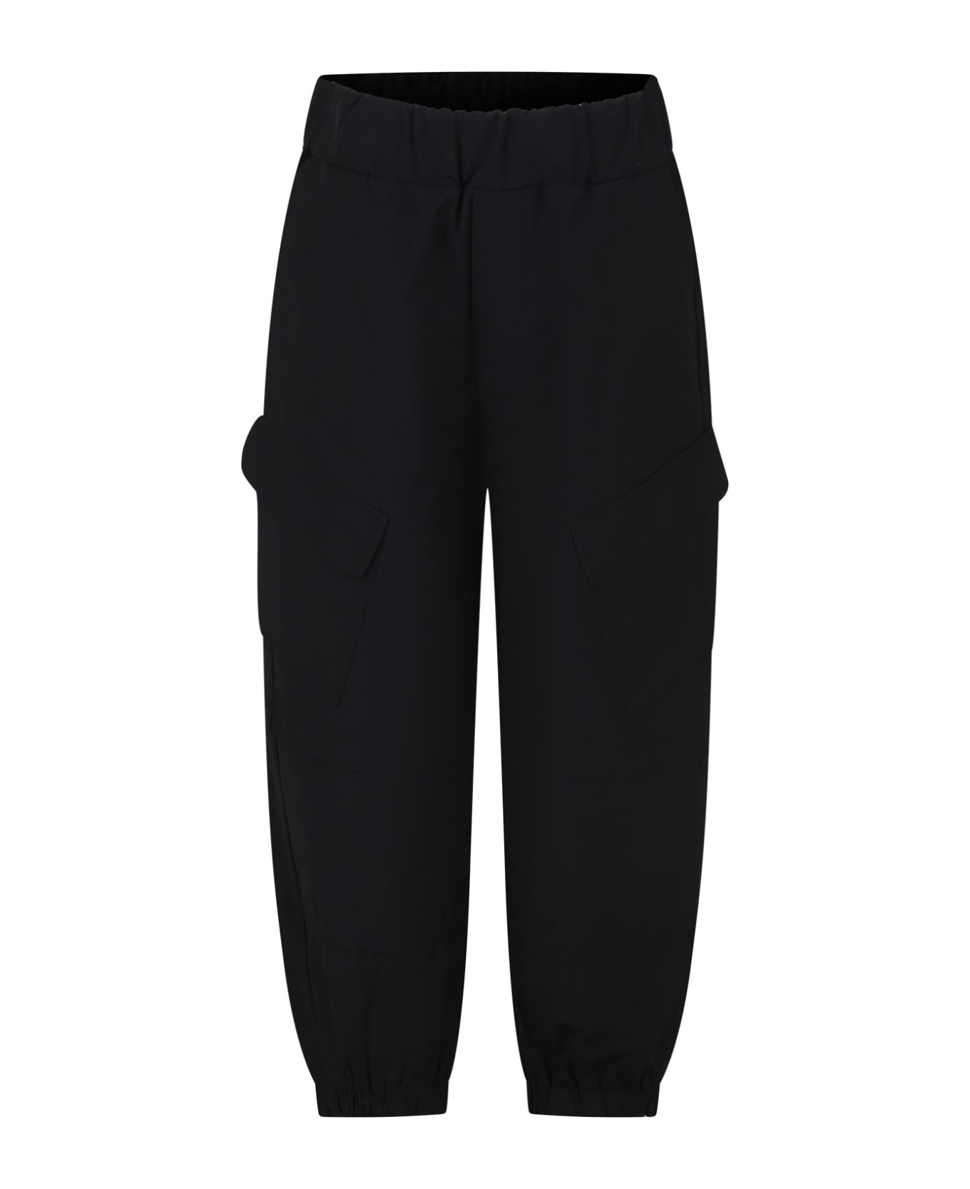 MSGM Black Casual Trousers For Boy - Black ボトムス