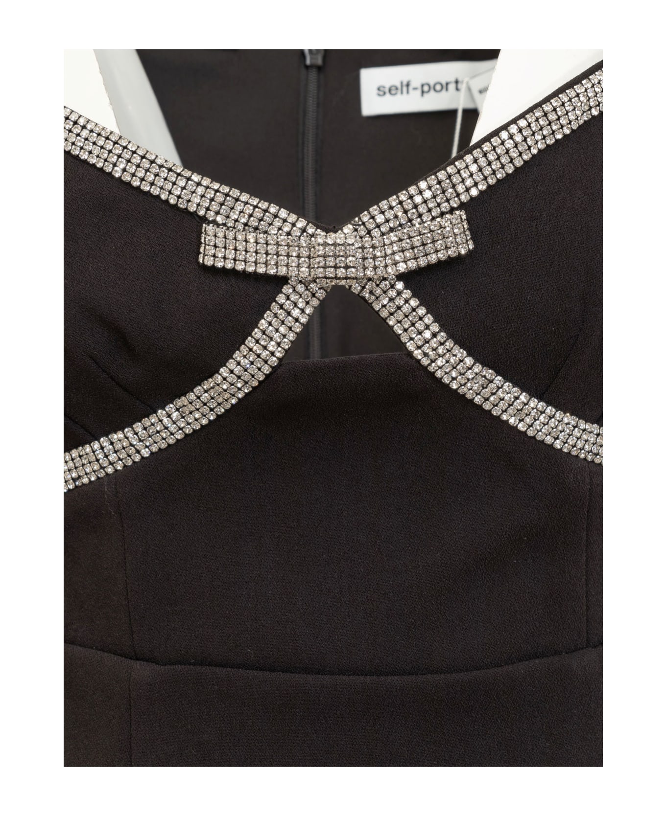 self-portrait Diamante Bow Dress - Black ワンピース＆ドレス