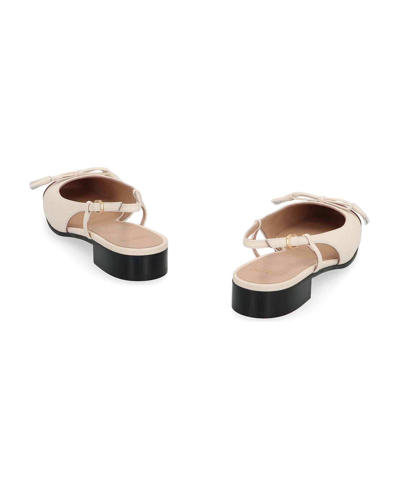 Valentino Garavani Valet Du Roi Slingback Ballet Flats - panna