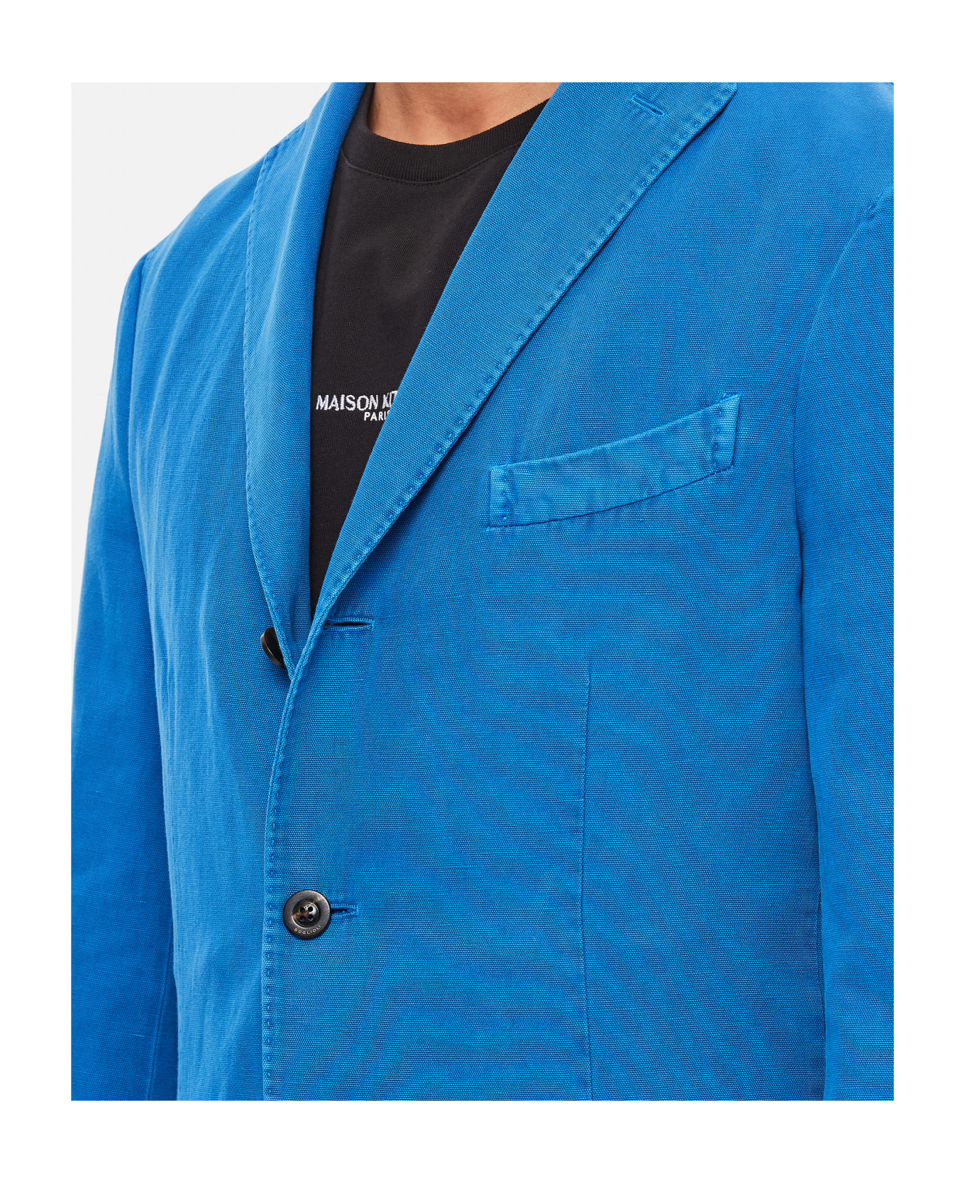 Boglioli Single-breasted Jacket 2 Buttons In Cotton Canvas - Clear Blue