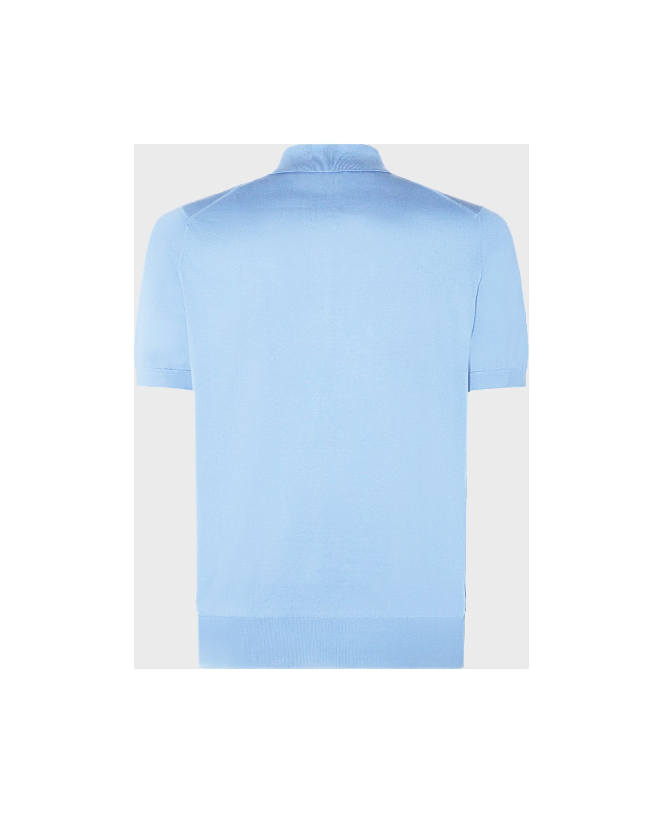Brunello Cucinelli Light Blue Cotton Polo Bear Shirt - Turchese