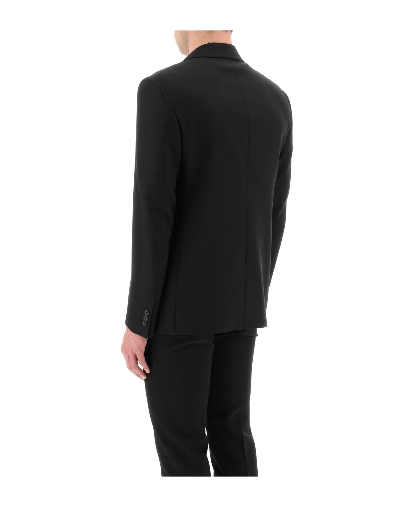Off-White Blazer With Adjustable Mock Tie - BLACK (Black)