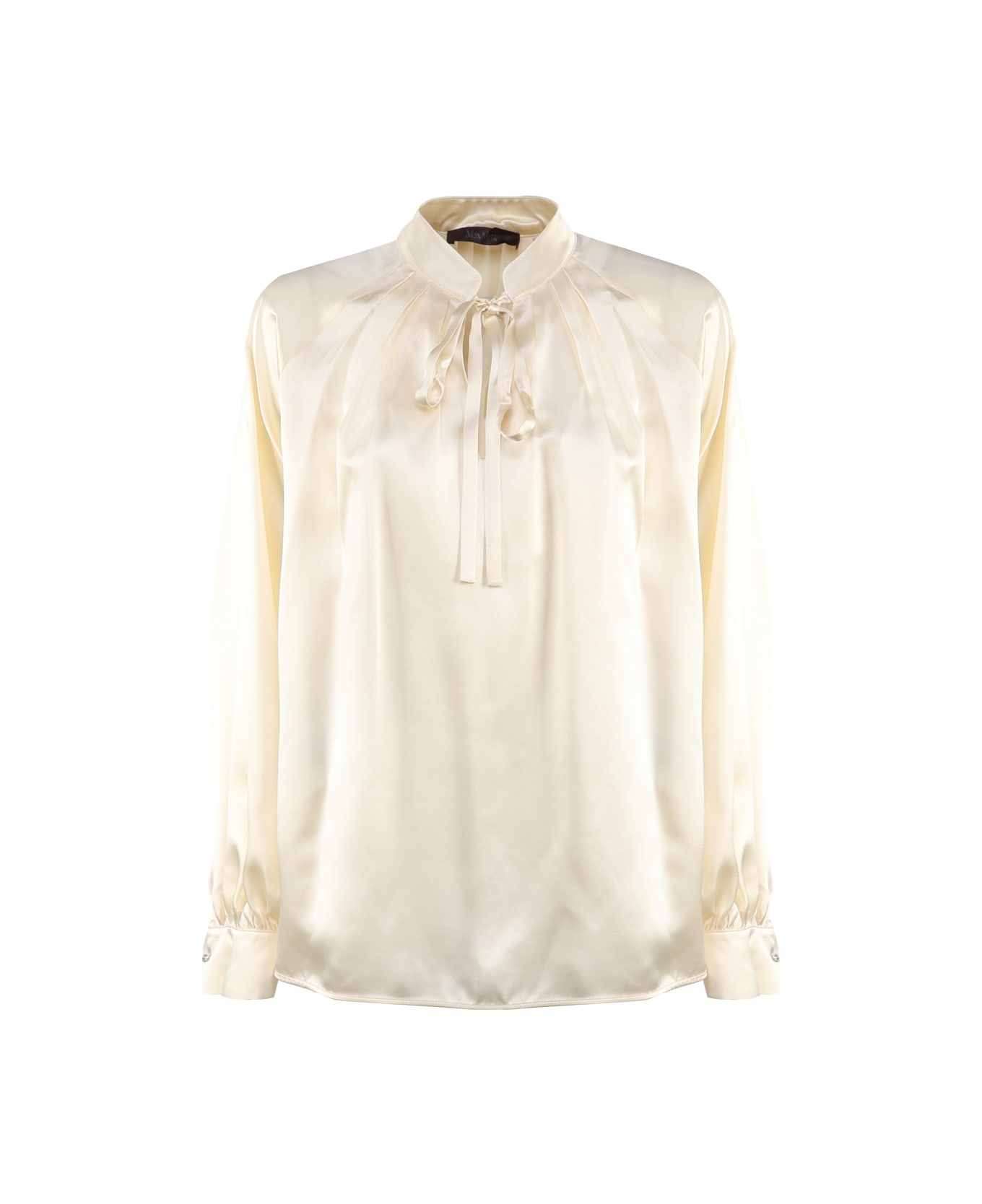 Max Mara Silk Satin Shirt - White ブラウス