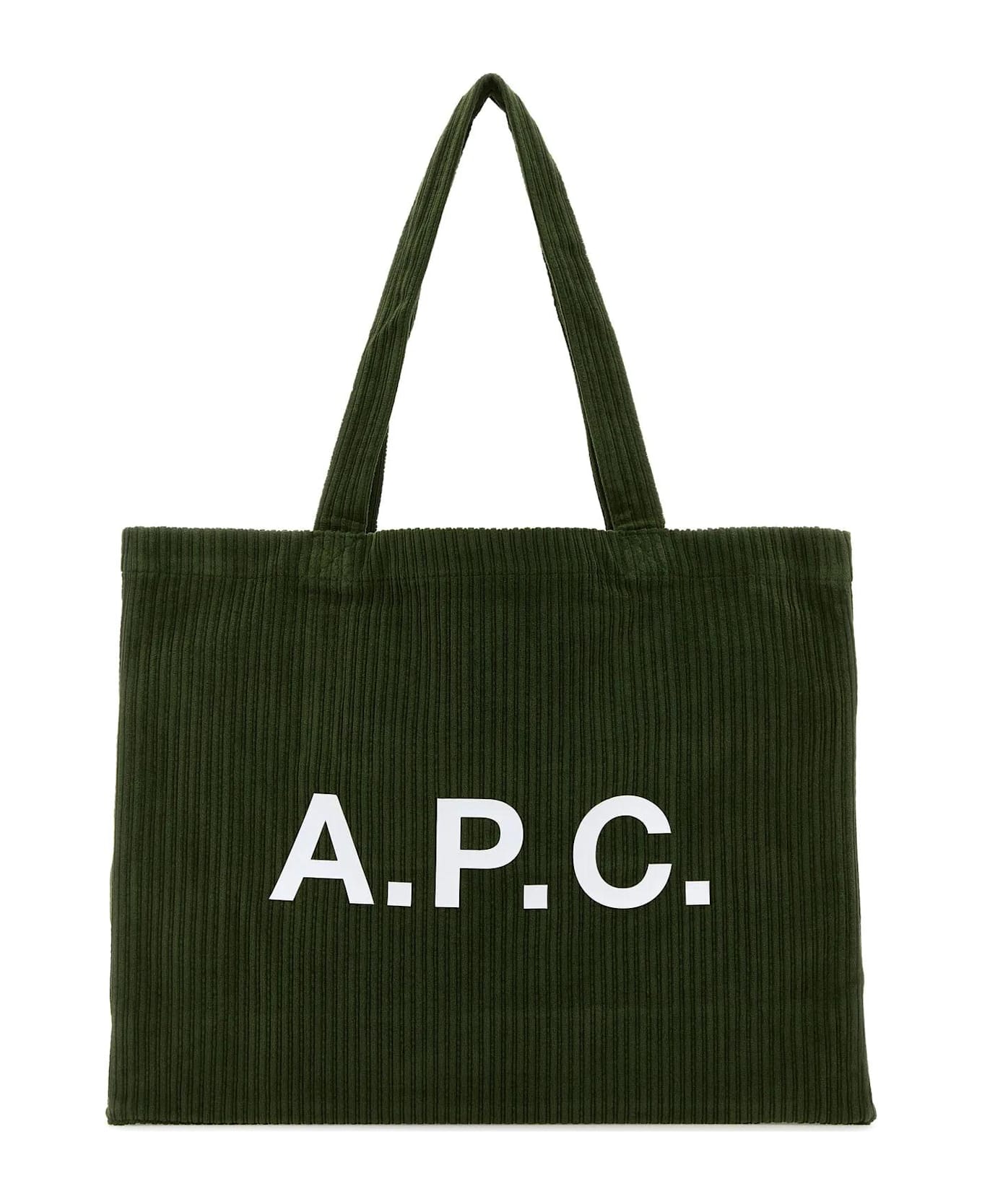 A.P.C. Khaki Corduroy Diane Shopping Bag - Kai Foret