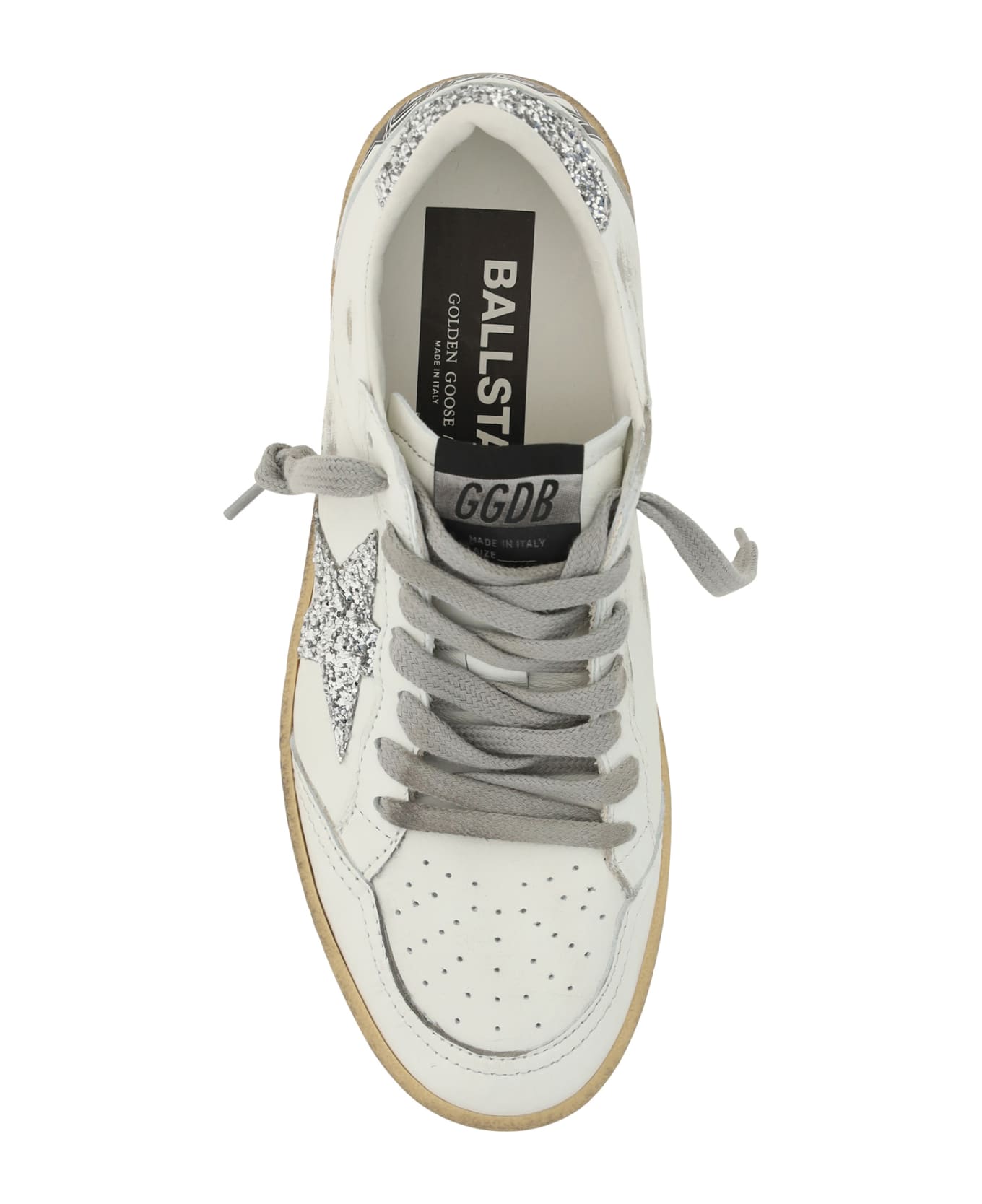 Golden Goose Ball Star Sneakers - White/ Silver