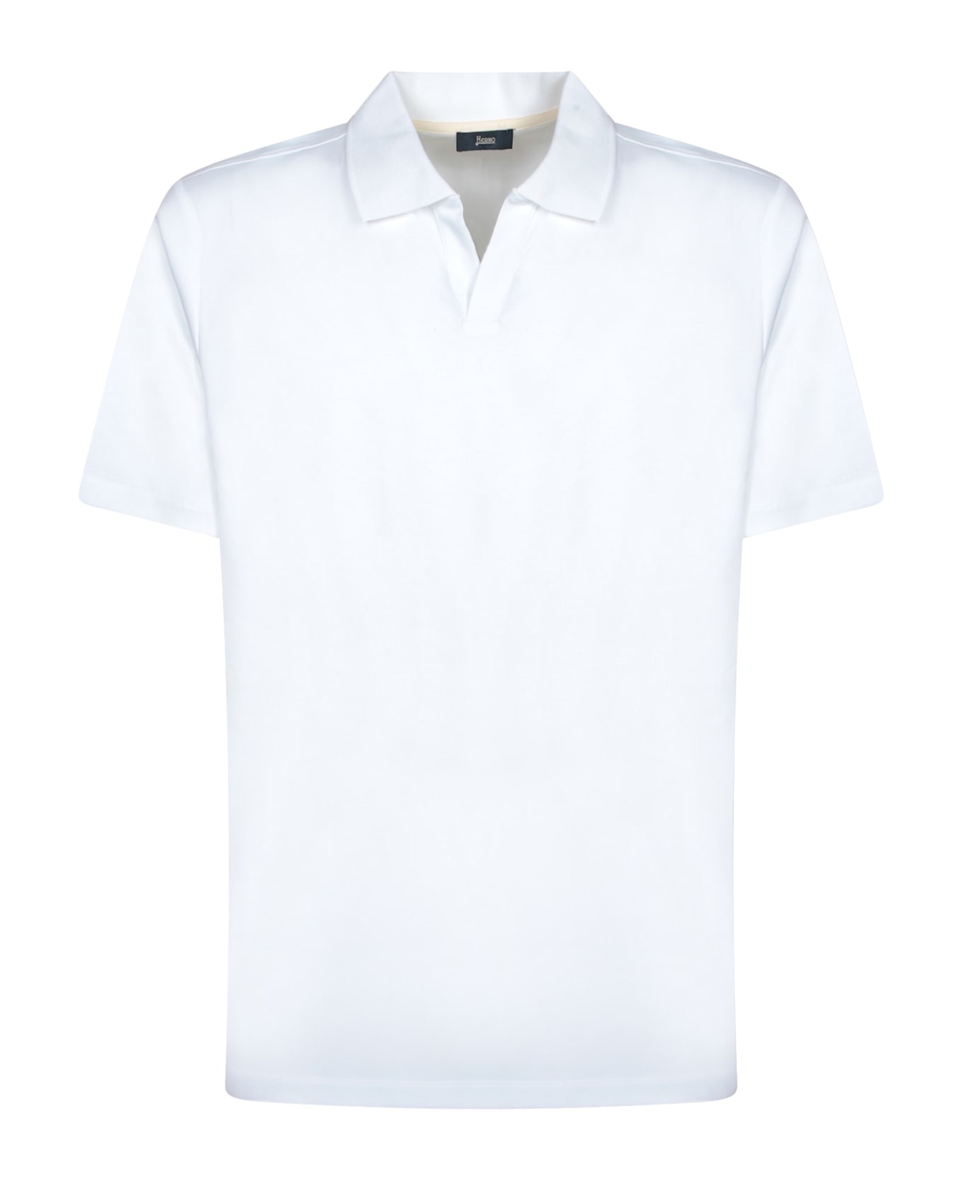 Herno White Derby Interlock Polo - White