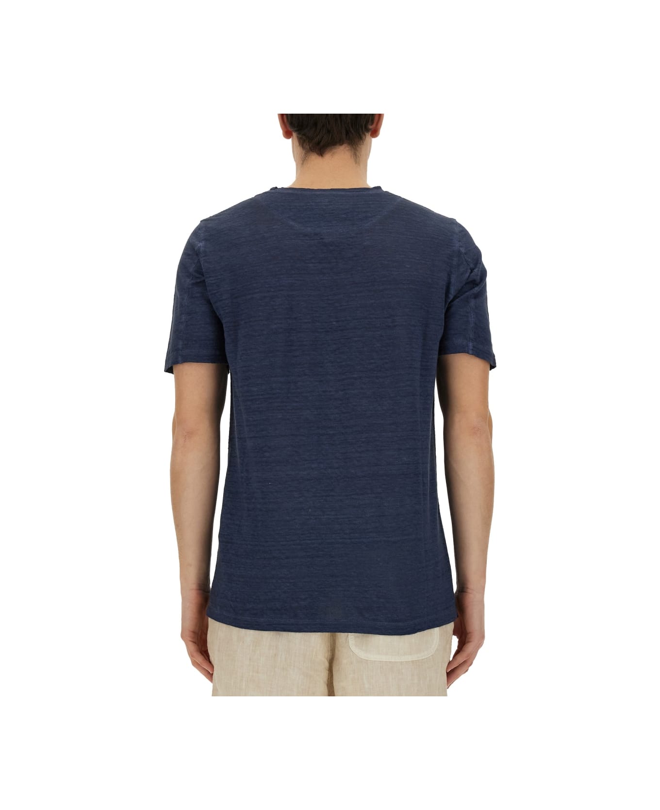 120% Lino Linen T-shirt - BLUE