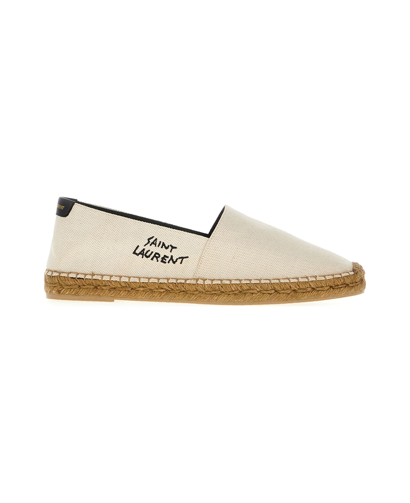 Saint Laurent Sand Canvas Espadrilles - ECRU NERO