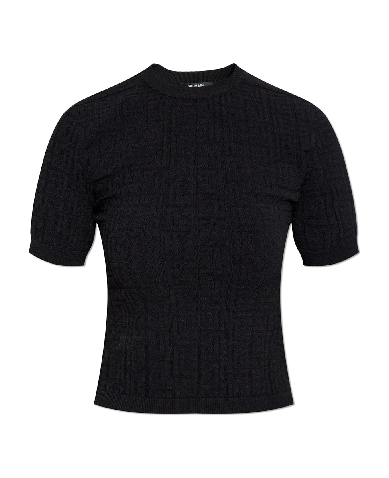 Balmain Top With A Round Neckline - Pa Noir