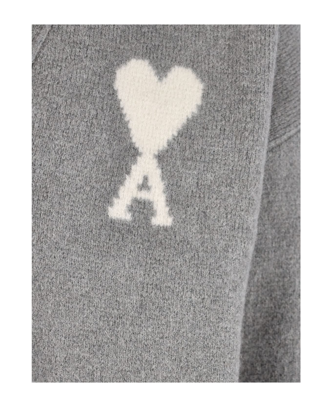 Ami Alexandre Mattiussi Logo Cardigan - GREY