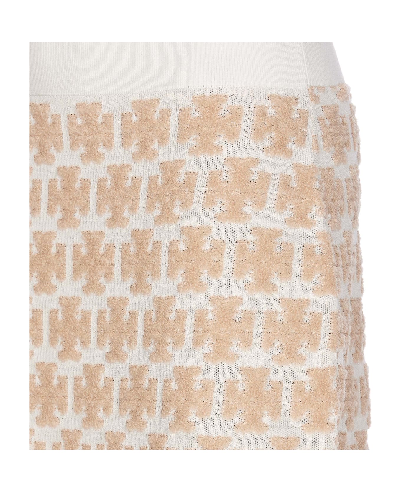 Tory Burch Boucle' Logo Skirt - White スカート