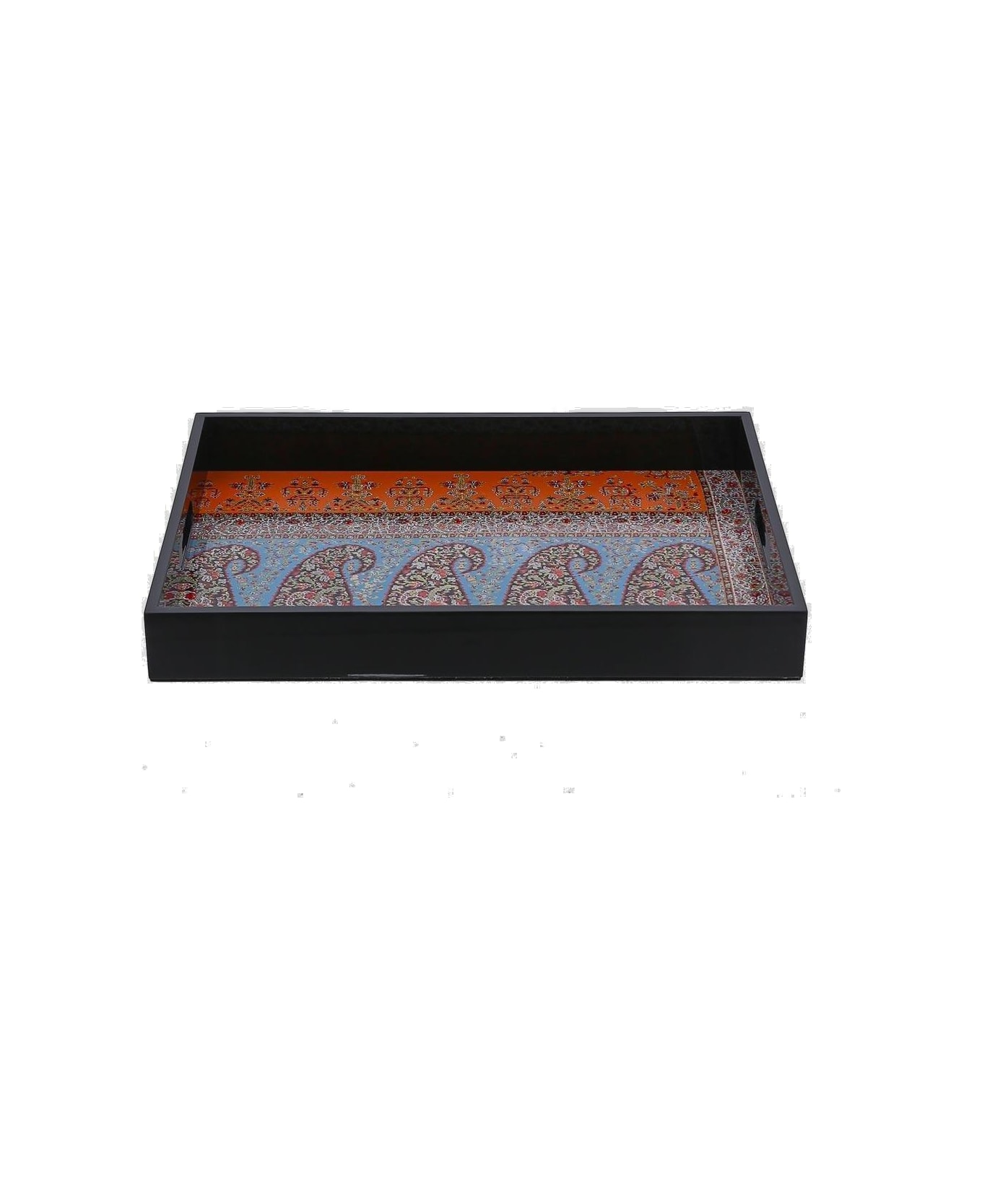 Etro Paisley Printed Rectangle Tray - BROWN/RED トラベルバッグ