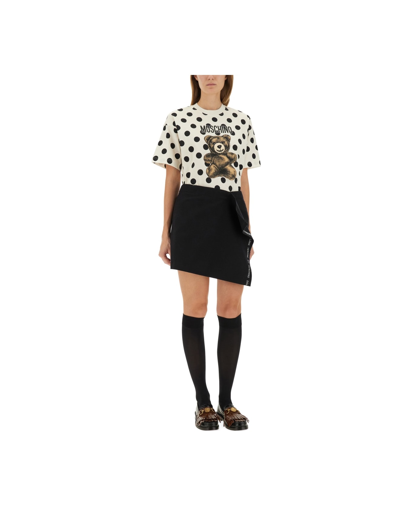 Moschino Wool Wrap Skirt - BLACK