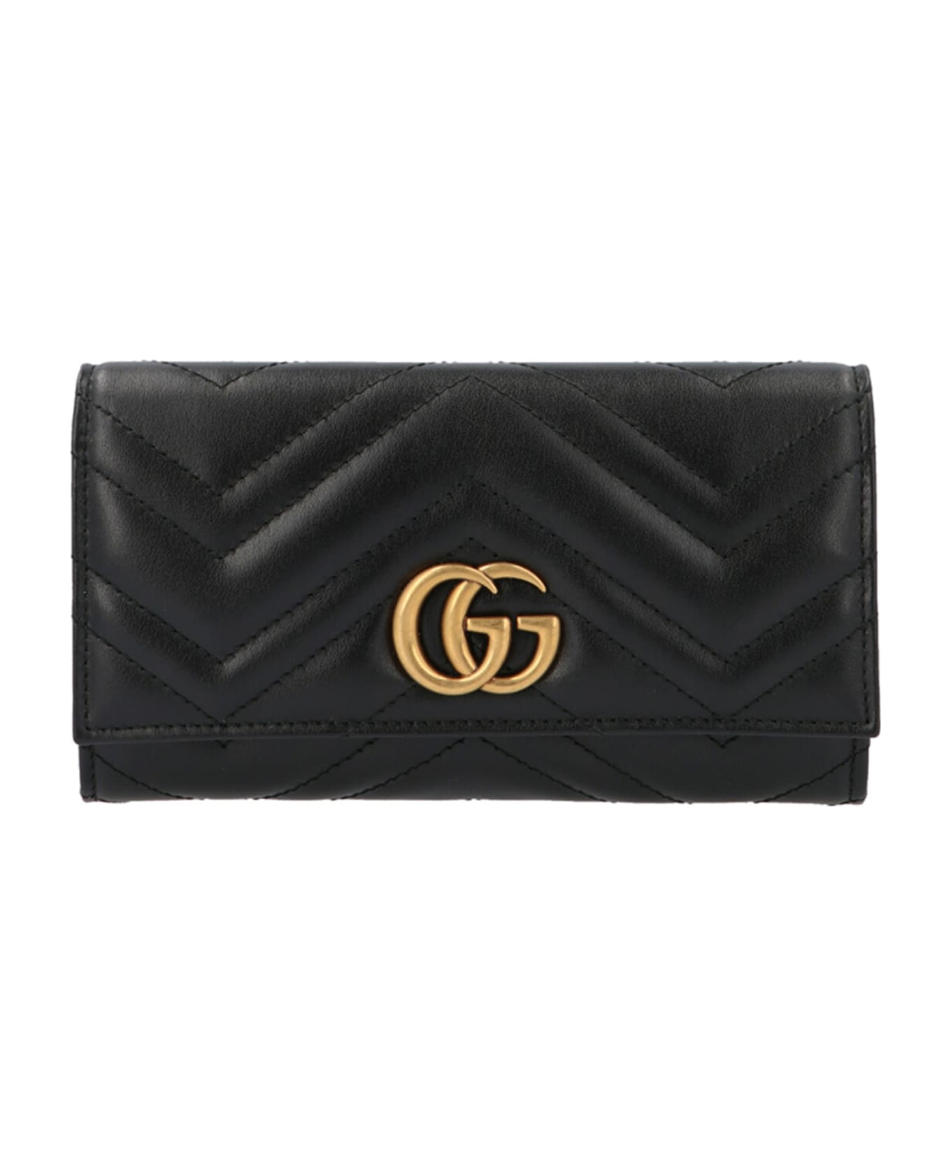 Gucci 
continental Gg Marmont
 Wallet - Black  