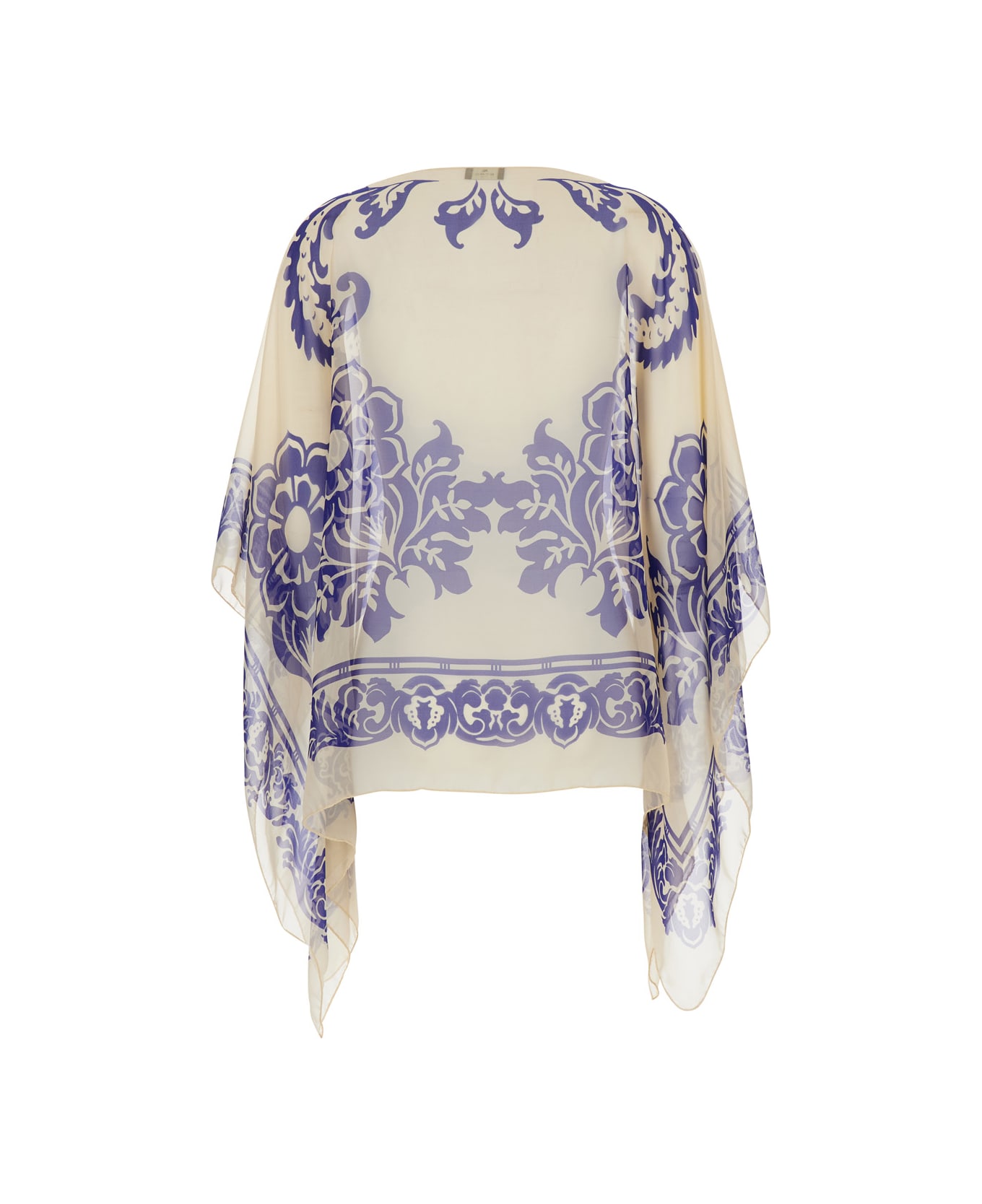 Etro Cape With All-over Paisley Print - Blu