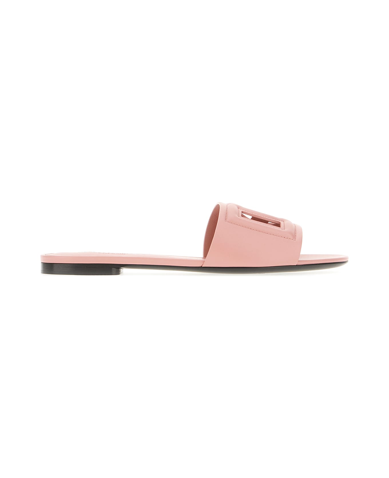 Dolce & Gabbana Mauve Leather Slippers - PINK