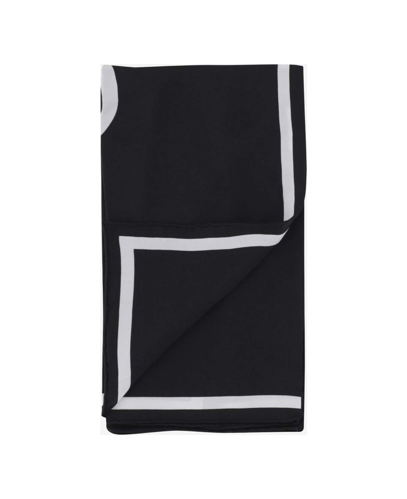J.W. Anderson Silk Scarf With Logo - Black スカーフ