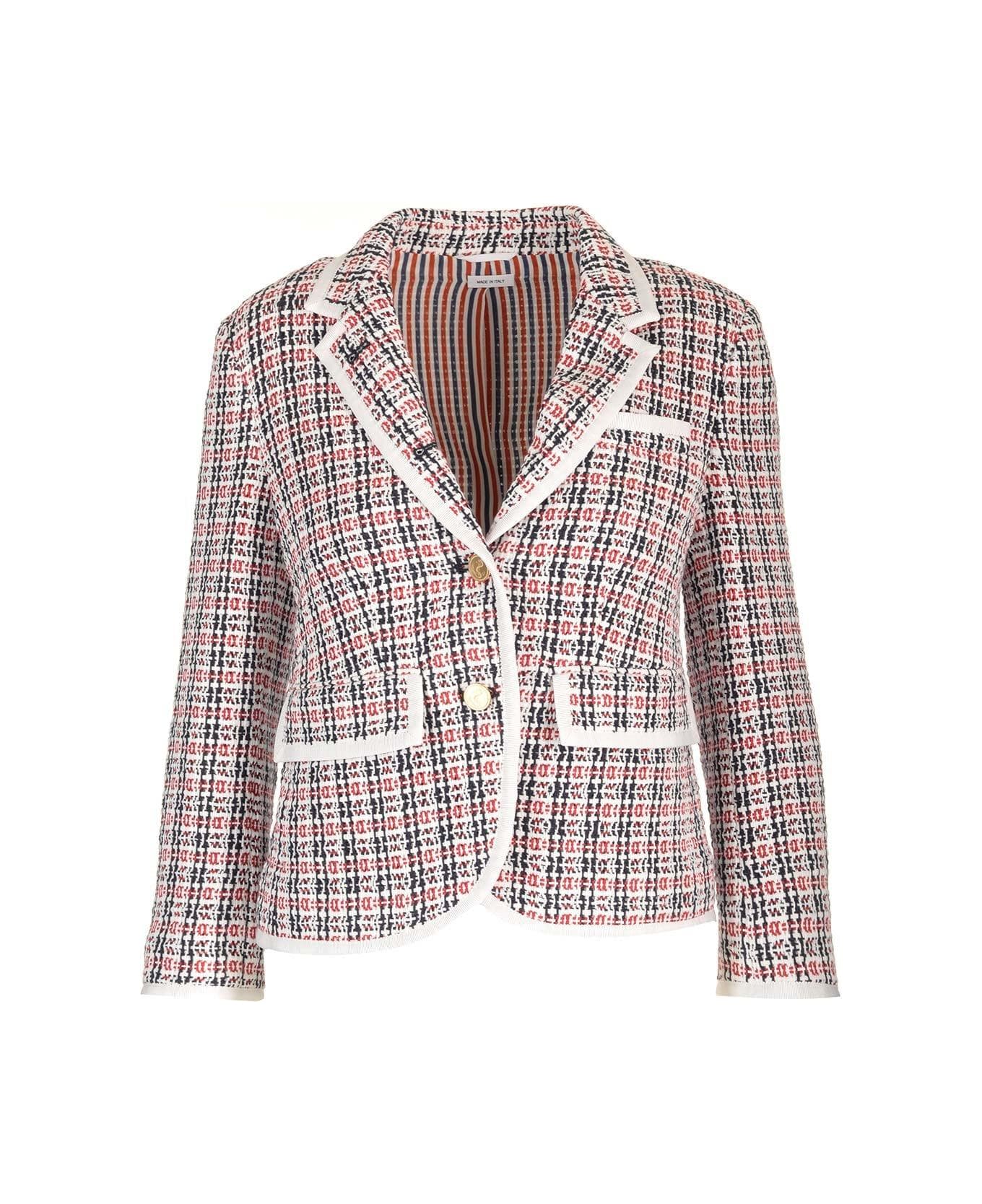 Thom Browne Check-pattern Buttoned Tweed Jacket - MultiColour ブレザー