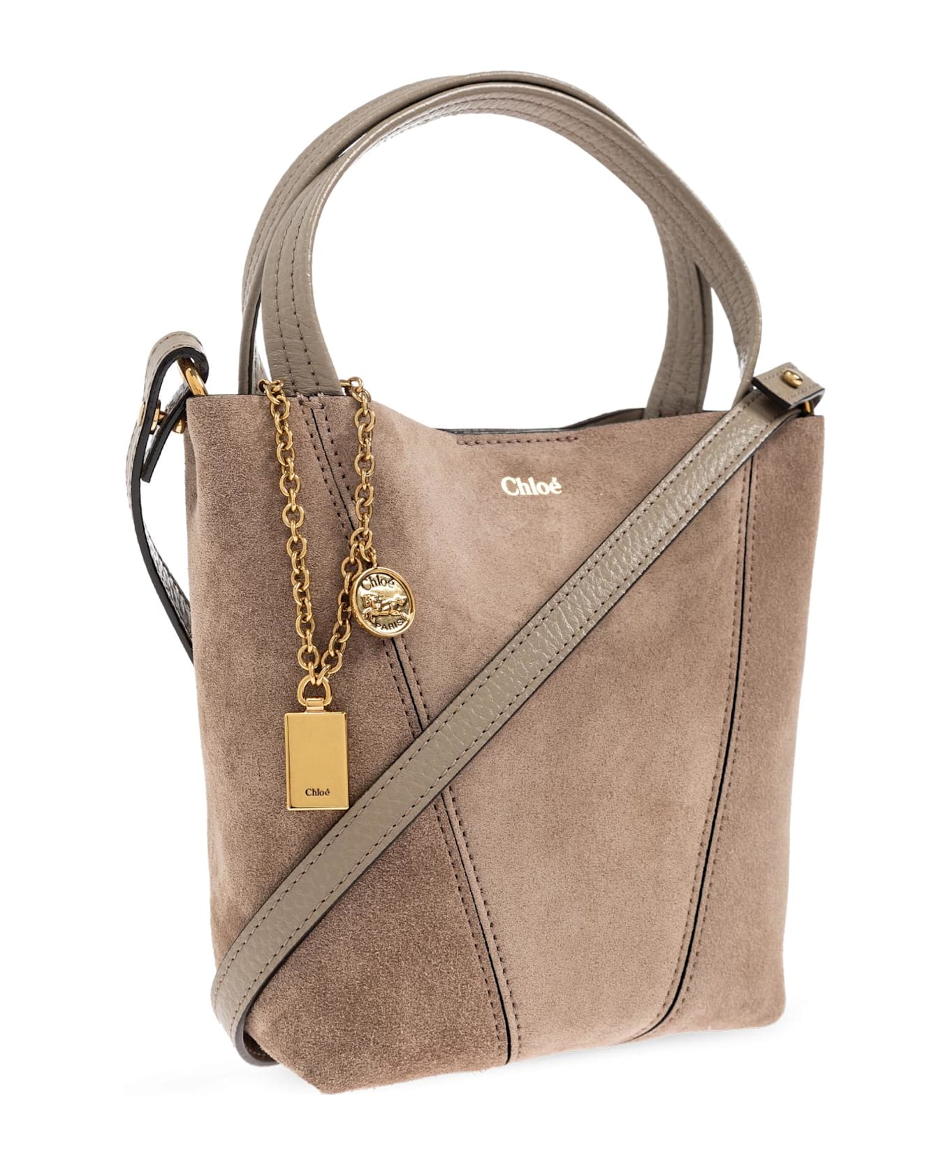Chloé Shoulder Bag `chloé Spin Small` - Light Grey