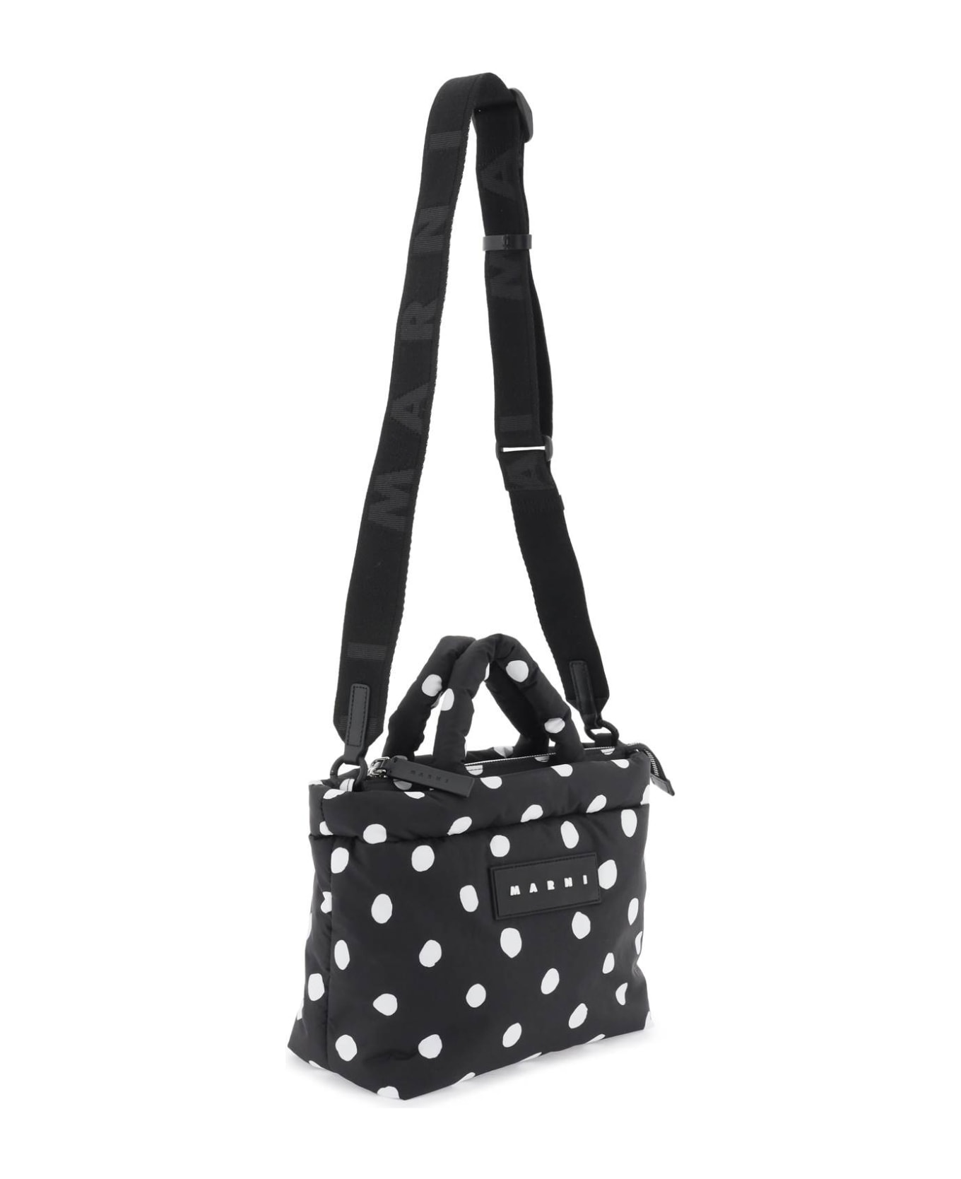 Marni Polka-dot Print Handbag - Black