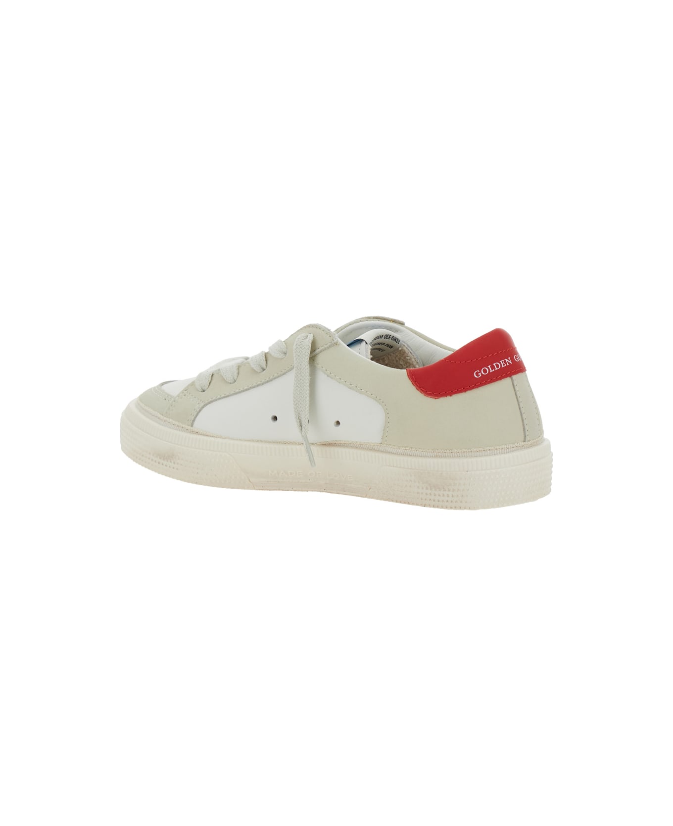 Golden Goose May Leather And Nabuk Upèper Leather Star And Heel - Include Gyf E Gtf - White