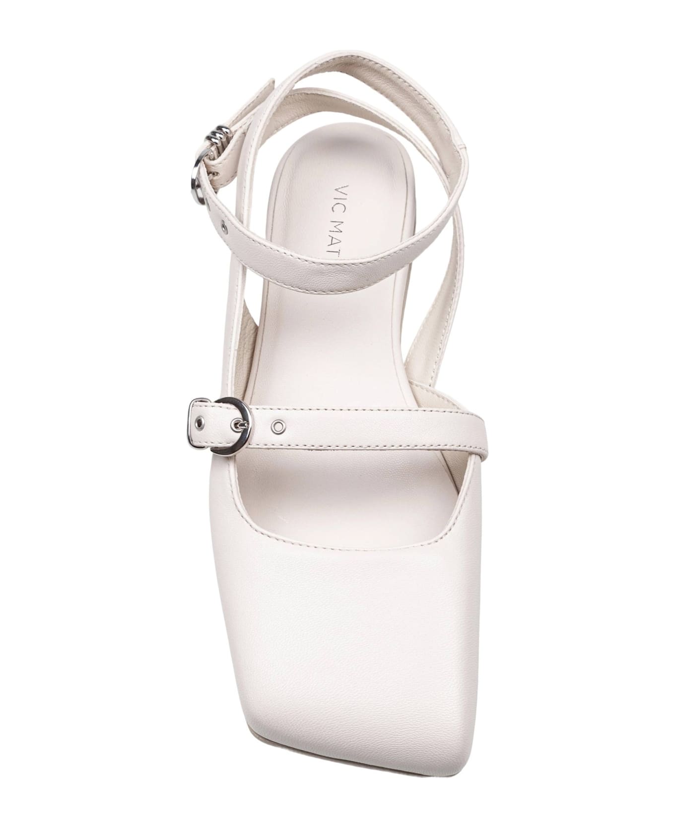 Vic Matié ' Ballerina Shoes Square Closed Chanel In Nappa Color Bone - BONE