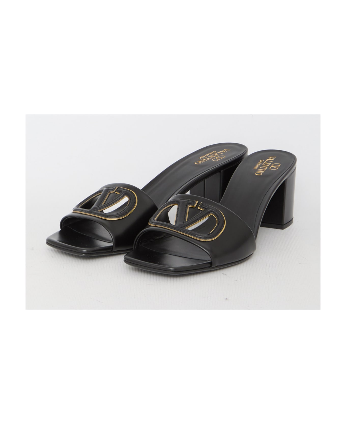 Valentino Garavani Slide Vlogo Signature Sandals - BLACK