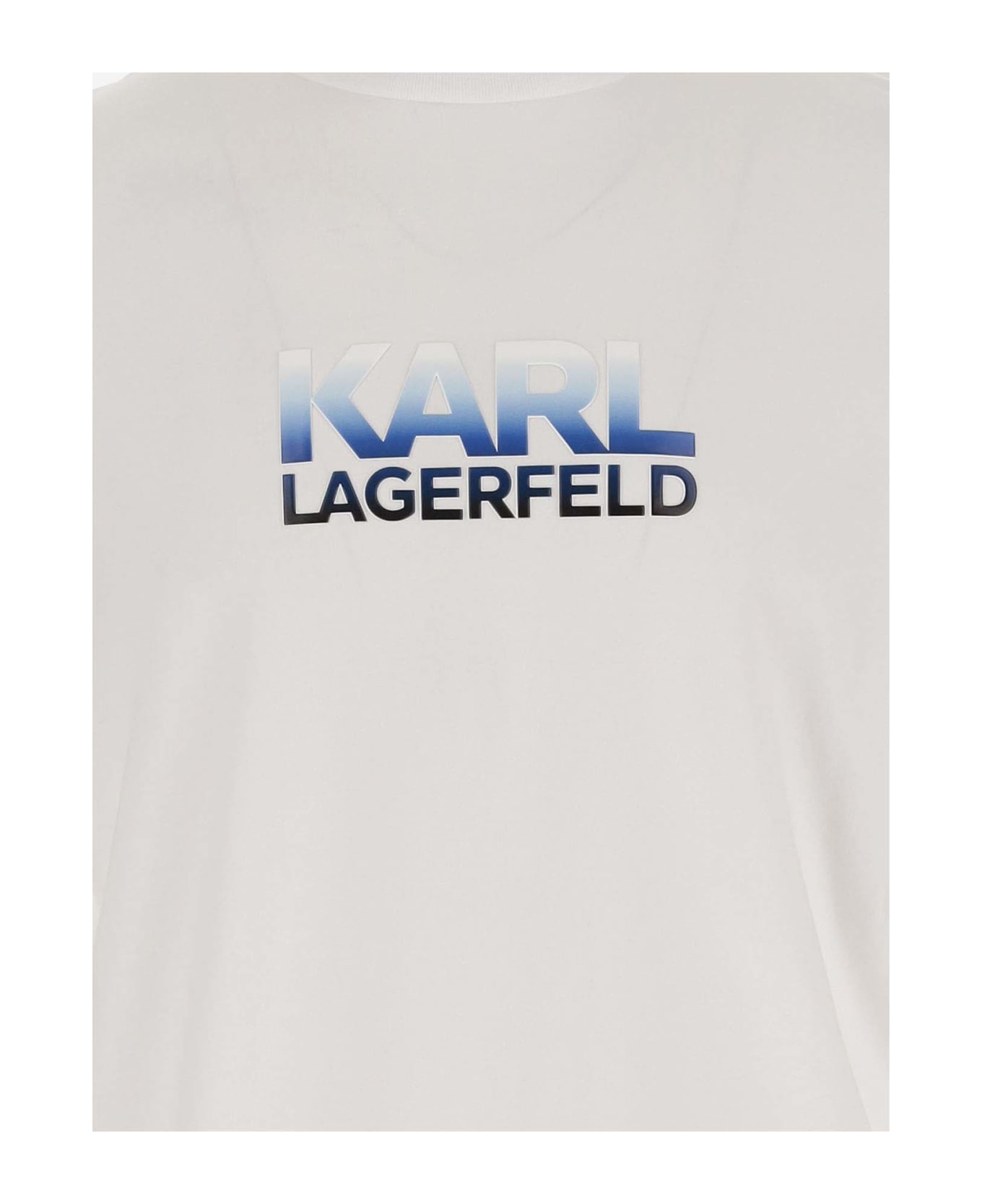 Karl Lagerfeld Stretch Cotton T-shirt With Logo - White