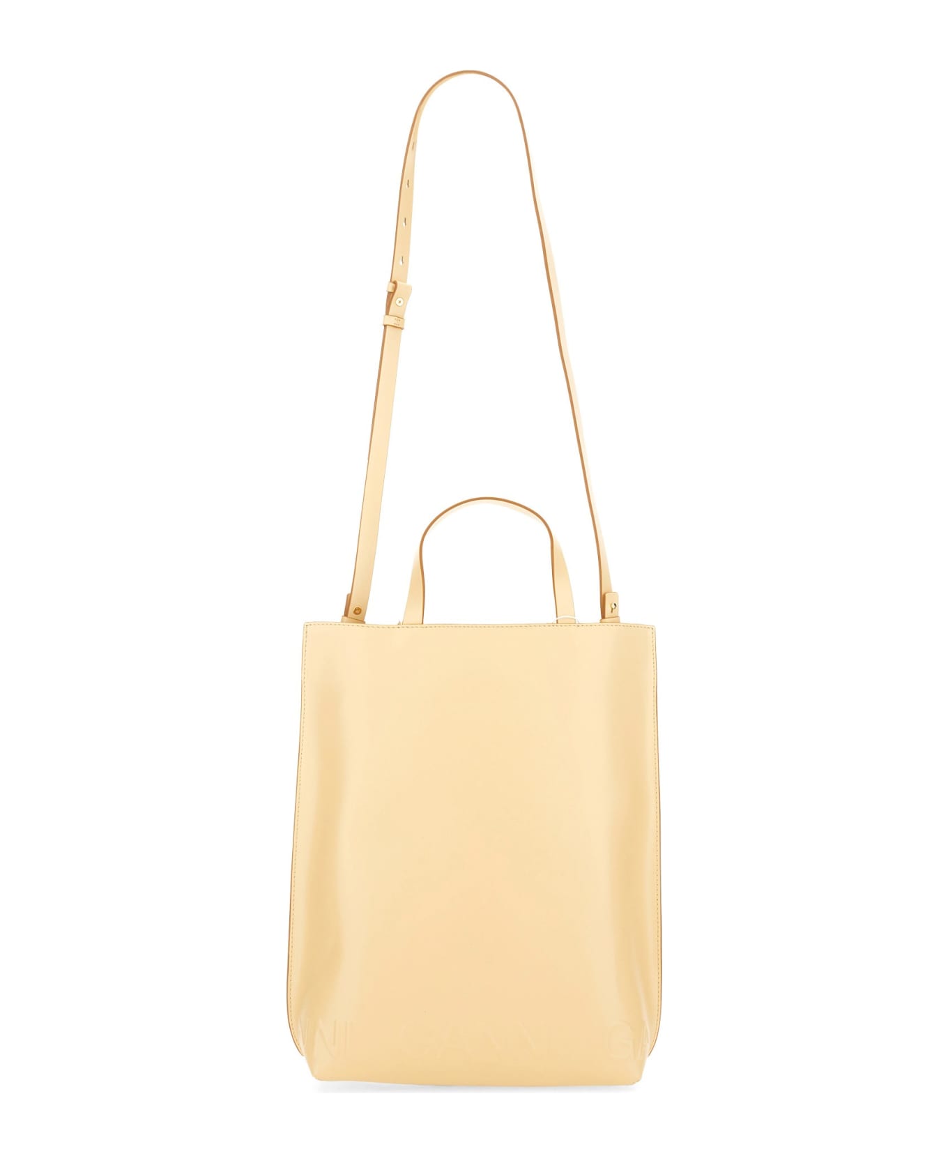 Ganni Medium "banner" Tote Bag - BEIGE