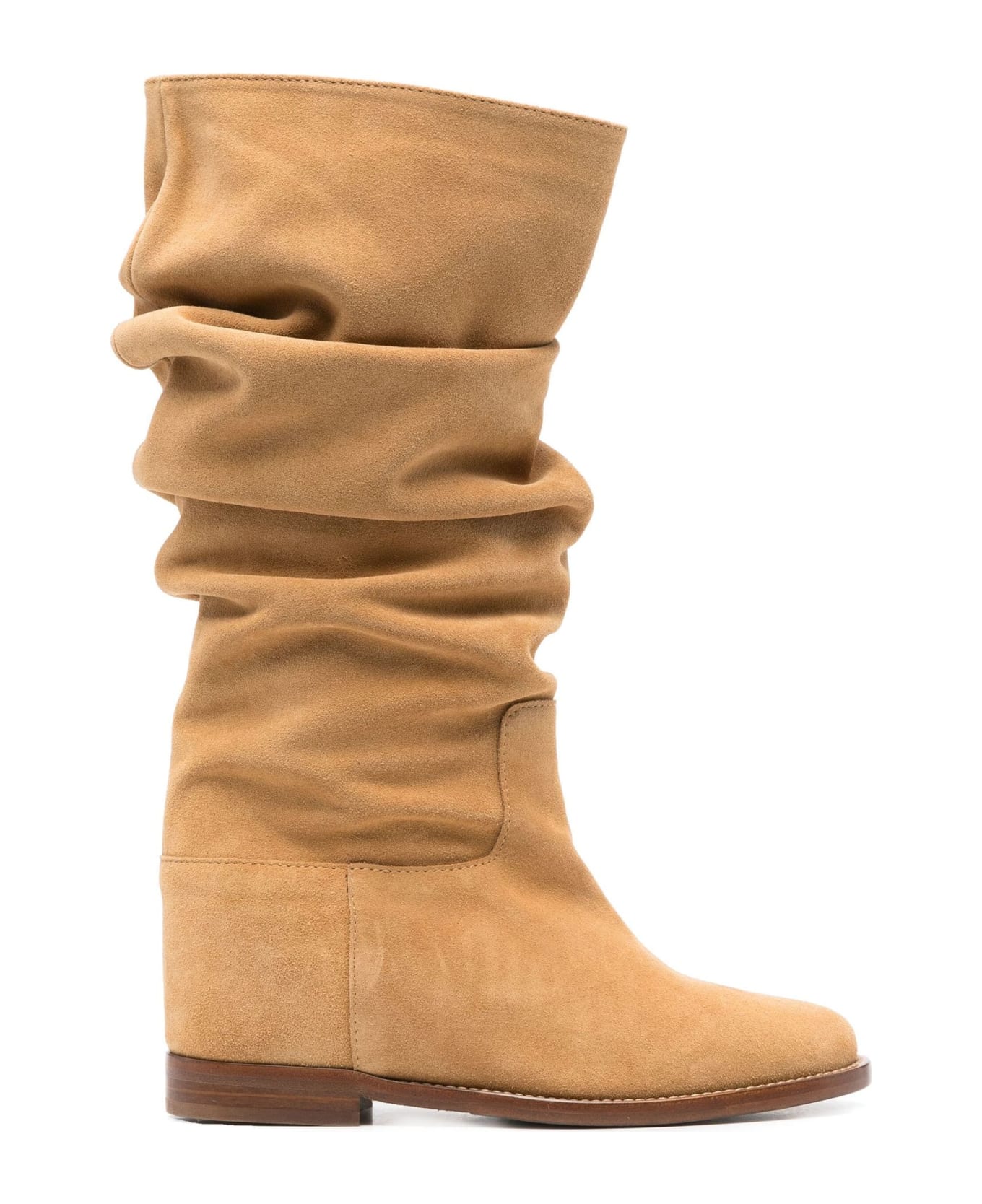 Via Roma 15 Camel Brown Suede Boots - Brown