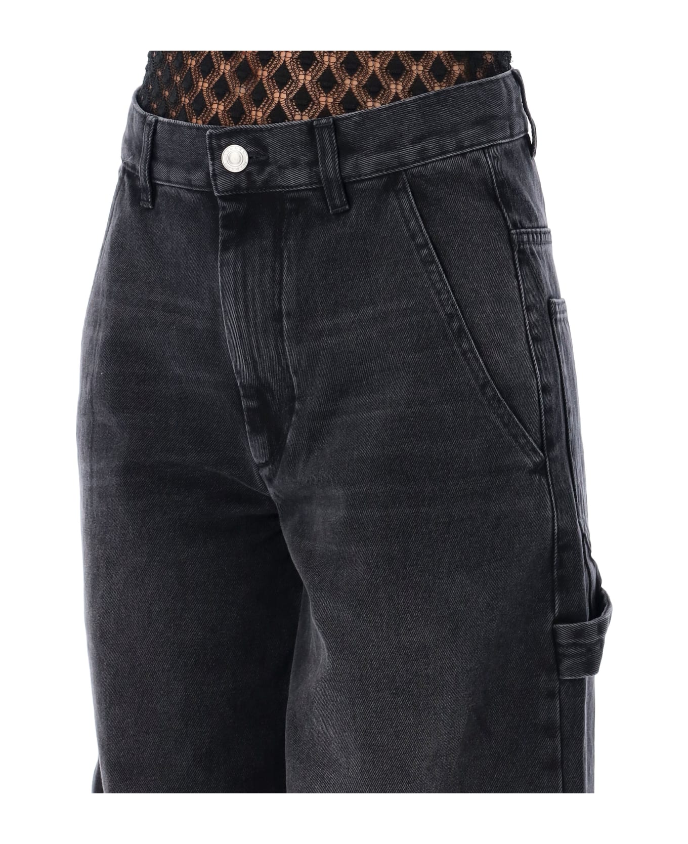Marant Étoile Wide Leg Cargo Jeans - FADED BLACK