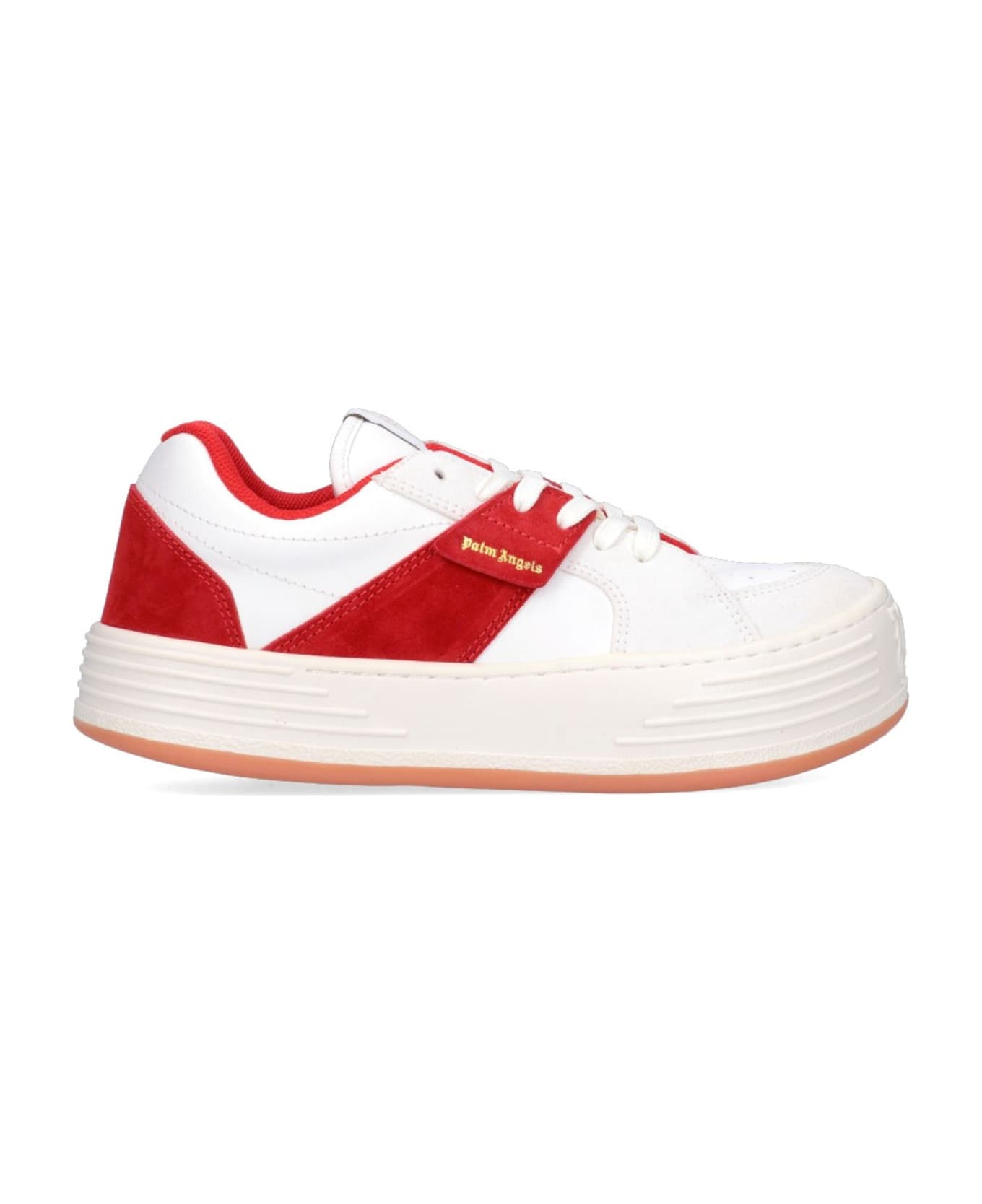 Palm Angels Leather Logo Sneakers - Red