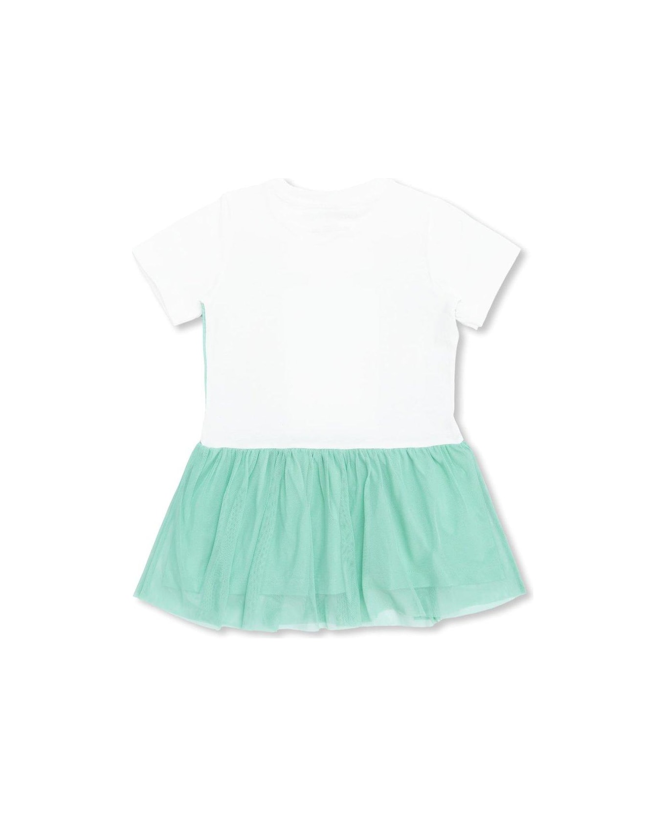 Stella McCartney Kids Illustration Style-printed Crewneck Dress - WHITE/GREEN ワンピース＆ドレス