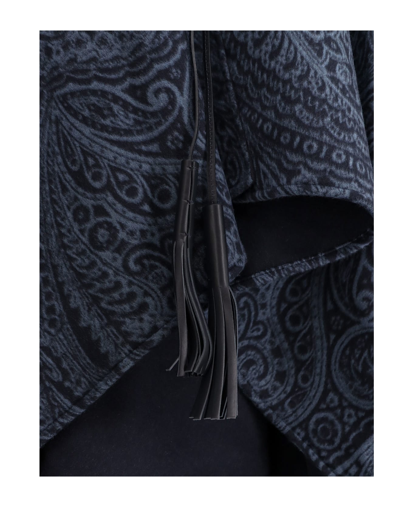 Etro Wool And Cashmere Cape - Clear Blue