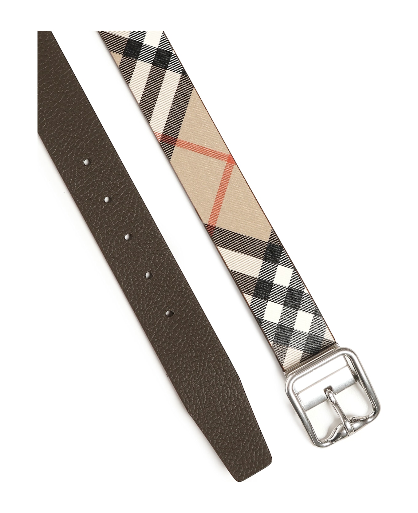Burberry B Buckle Check Reversible Belt - SAND