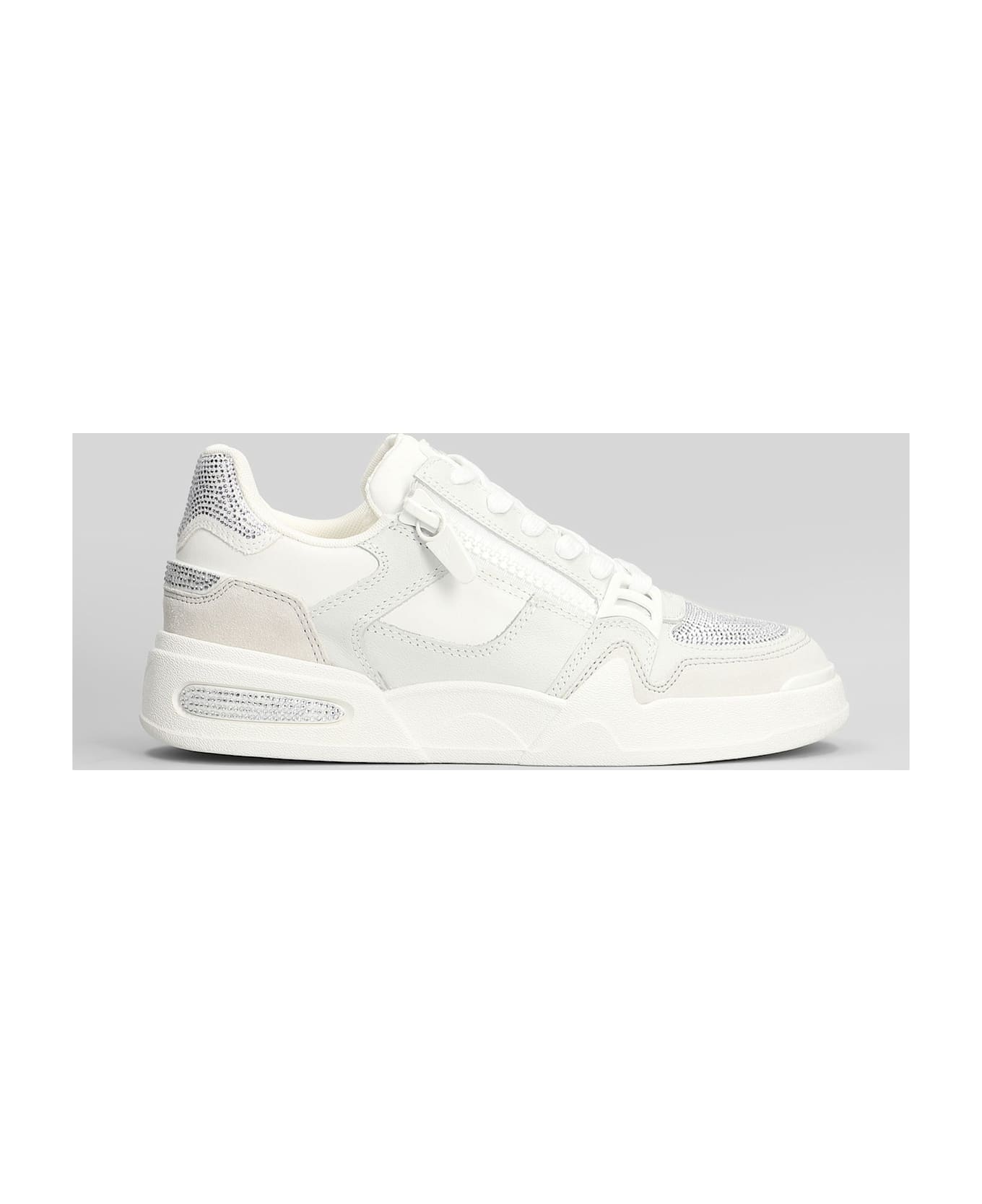 Giuseppe Zanotti Gz-ghost Sneakers In White Suede And Leather - white
