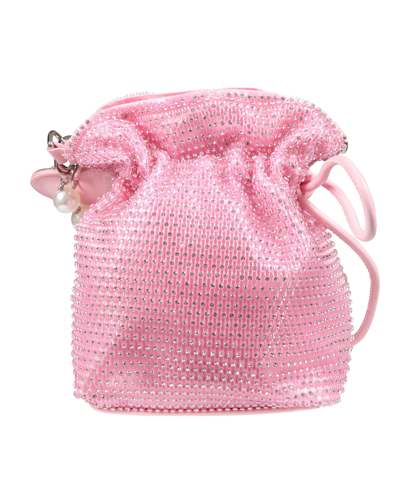 Monnalisa Pink Bag For Girl With All-over Rhinestones - Pink