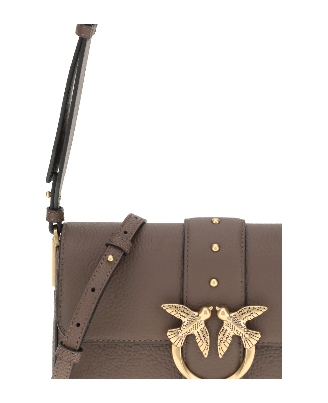 Pinko Love Leather Shoulder Bag