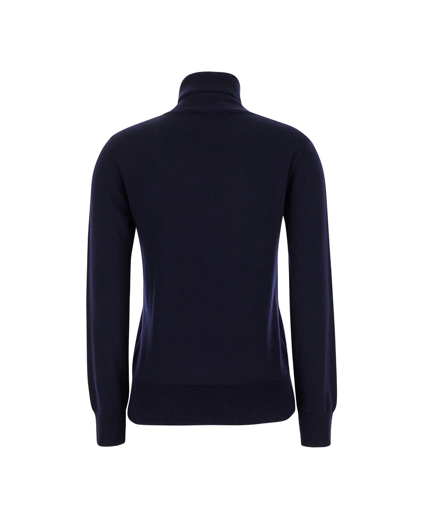 A.P.C. High Neck Sweater With Logo Embroidery - Blu