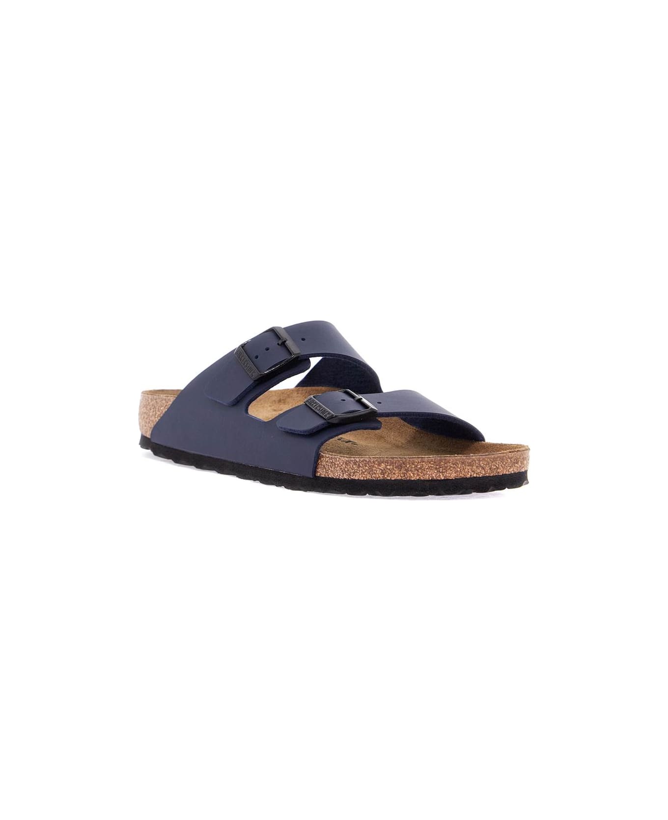 Birkenstock Dark Blue Arizona Sandals In Birkoflor With Cork Sole - Blue